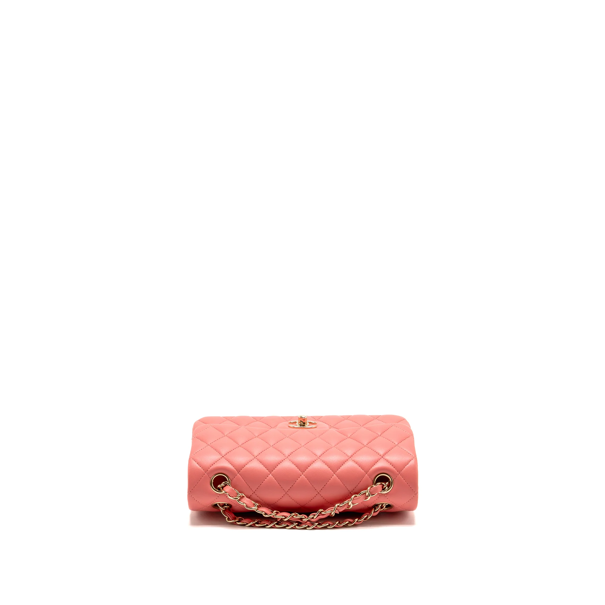Chanel Small Classic Double Flap Bag Lambskin Pink LGHW (Microchip) - Image 5