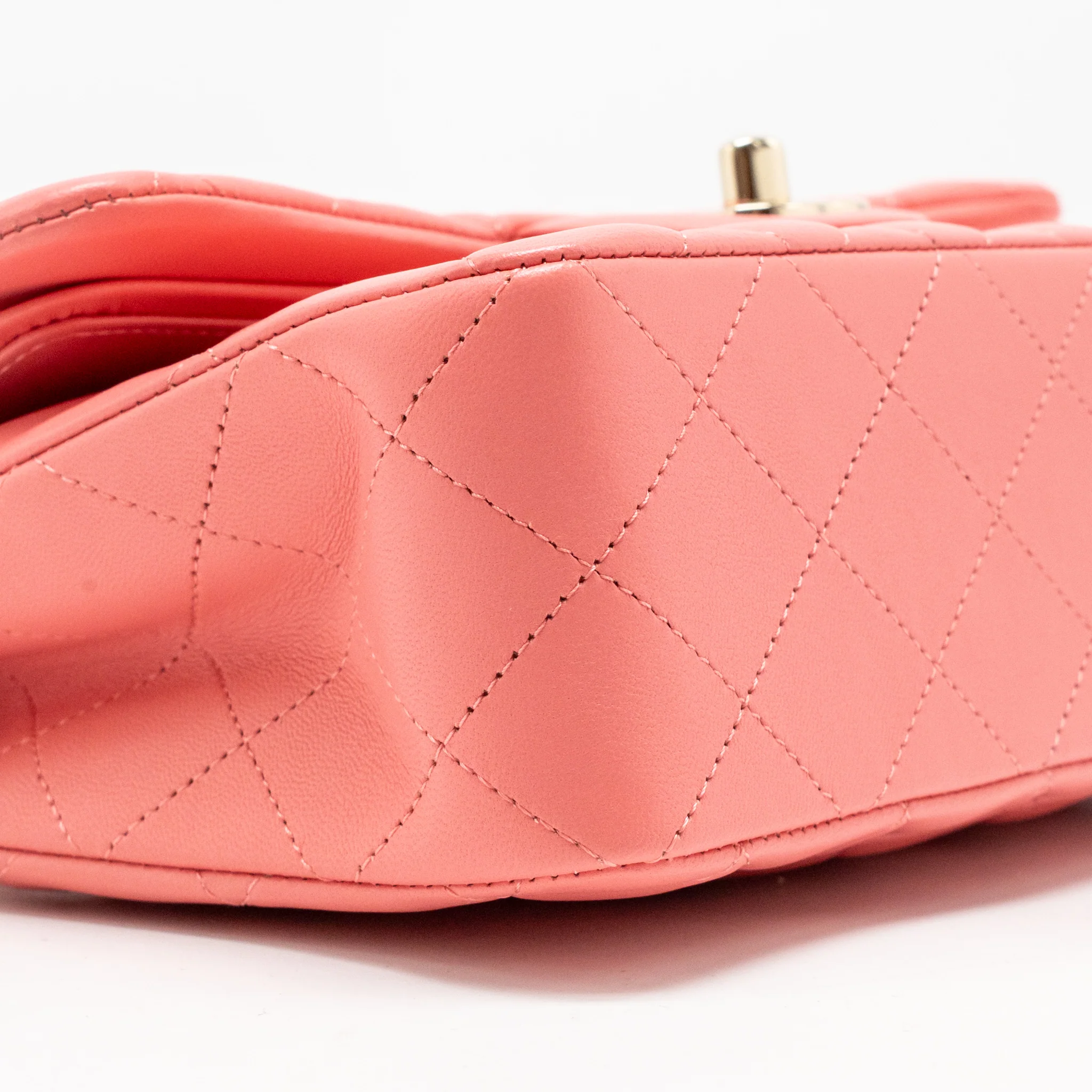 Chanel Small Classic Double Flap Bag Lambskin Pink LGHW (Microchip) - Image 7