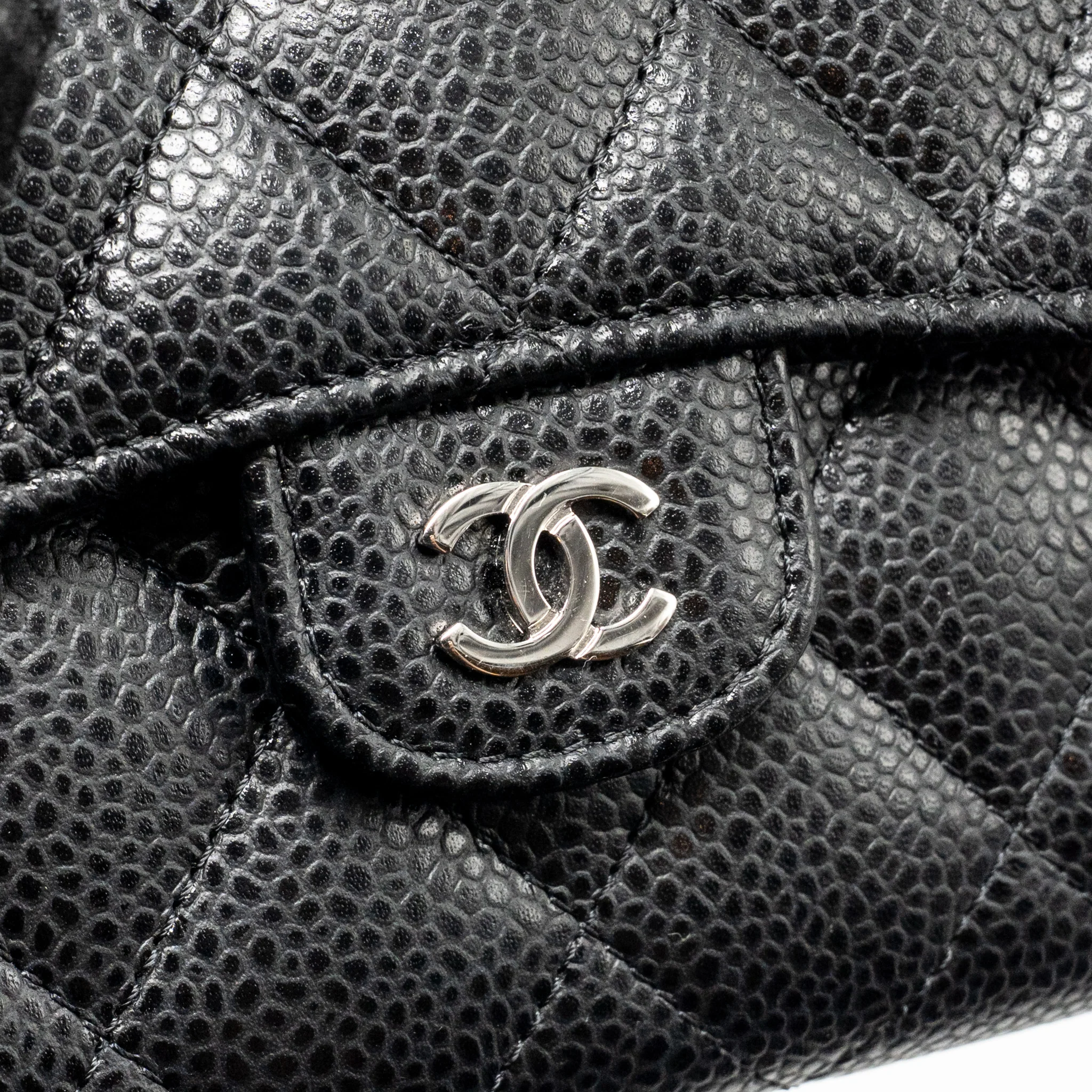 Chanel Small Classic Flap Wallet Caviar Black SHW - Image 8