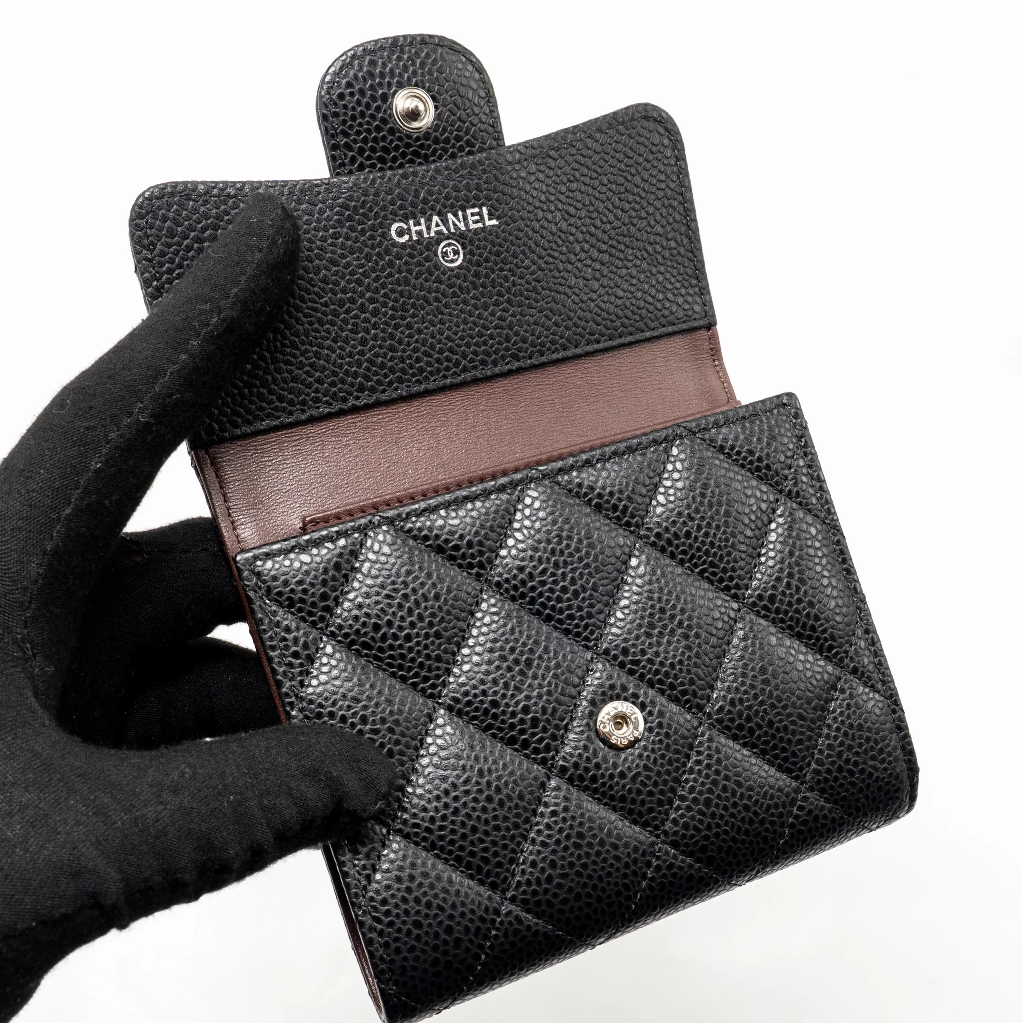 Chanel Small Classic Flap Wallet Caviar Black SHW - Image 9