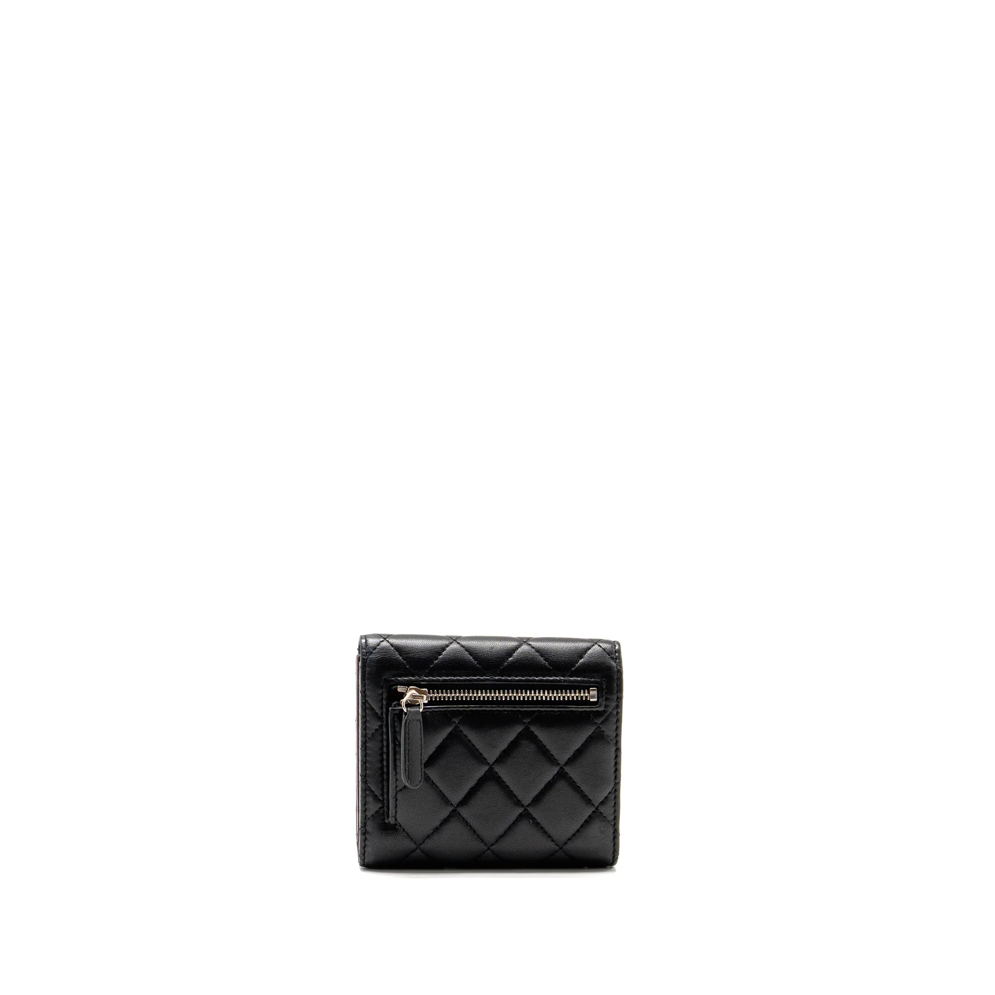 Chanel Small Classic Flap Wallet Lambskin Black SHW - Image 2