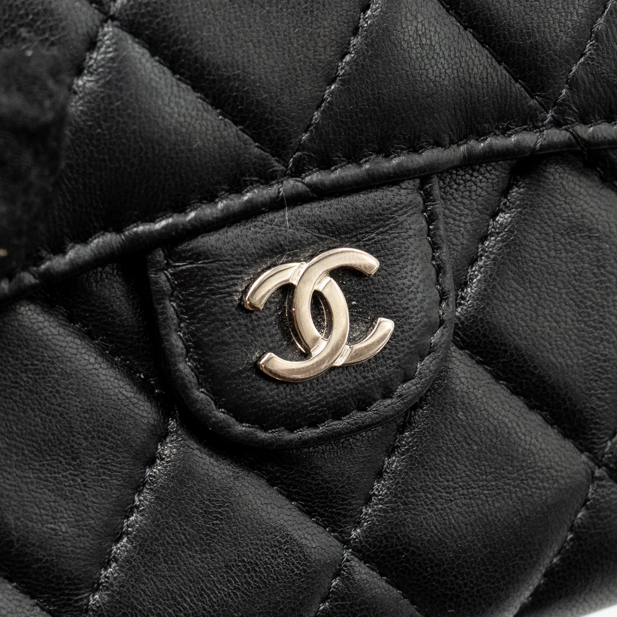 Chanel Small Classic Flap Wallet Lambskin Black SHW - Image 9