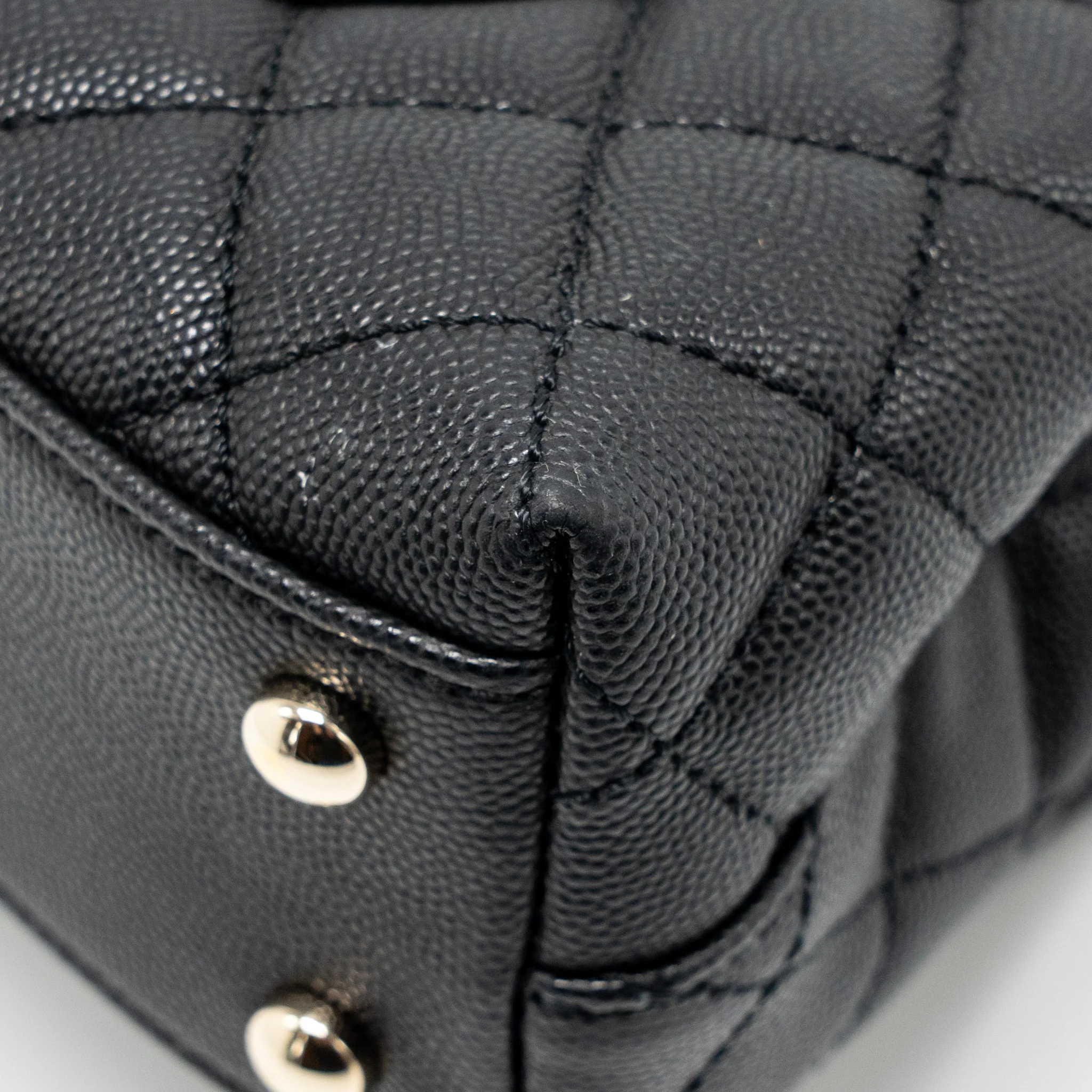 Chanel Small Coco Handle Caviar Black LGHW (Microchip) - Image 11