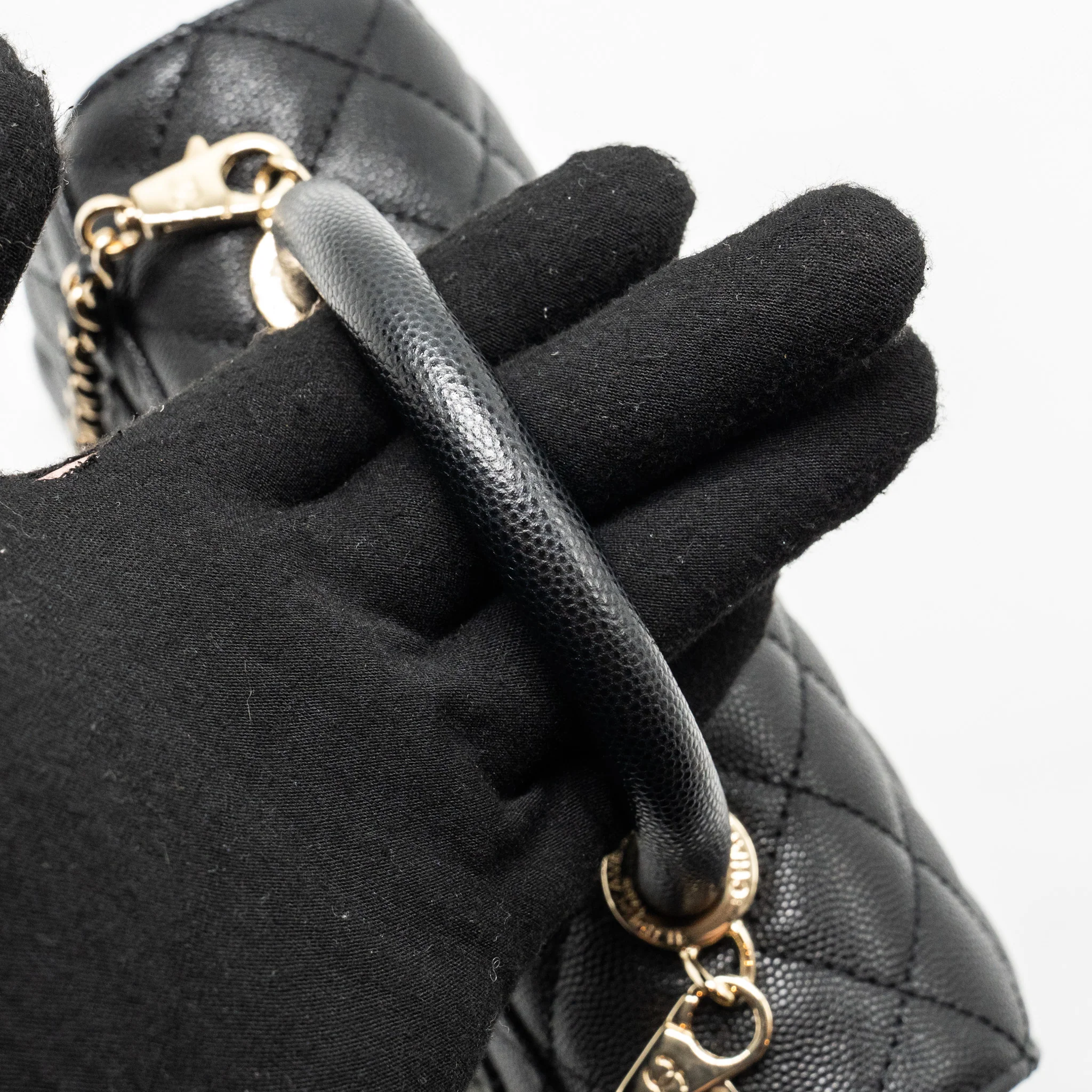 Chanel Small Coco Handle Caviar Black LGHW (Microchip) - Image 12