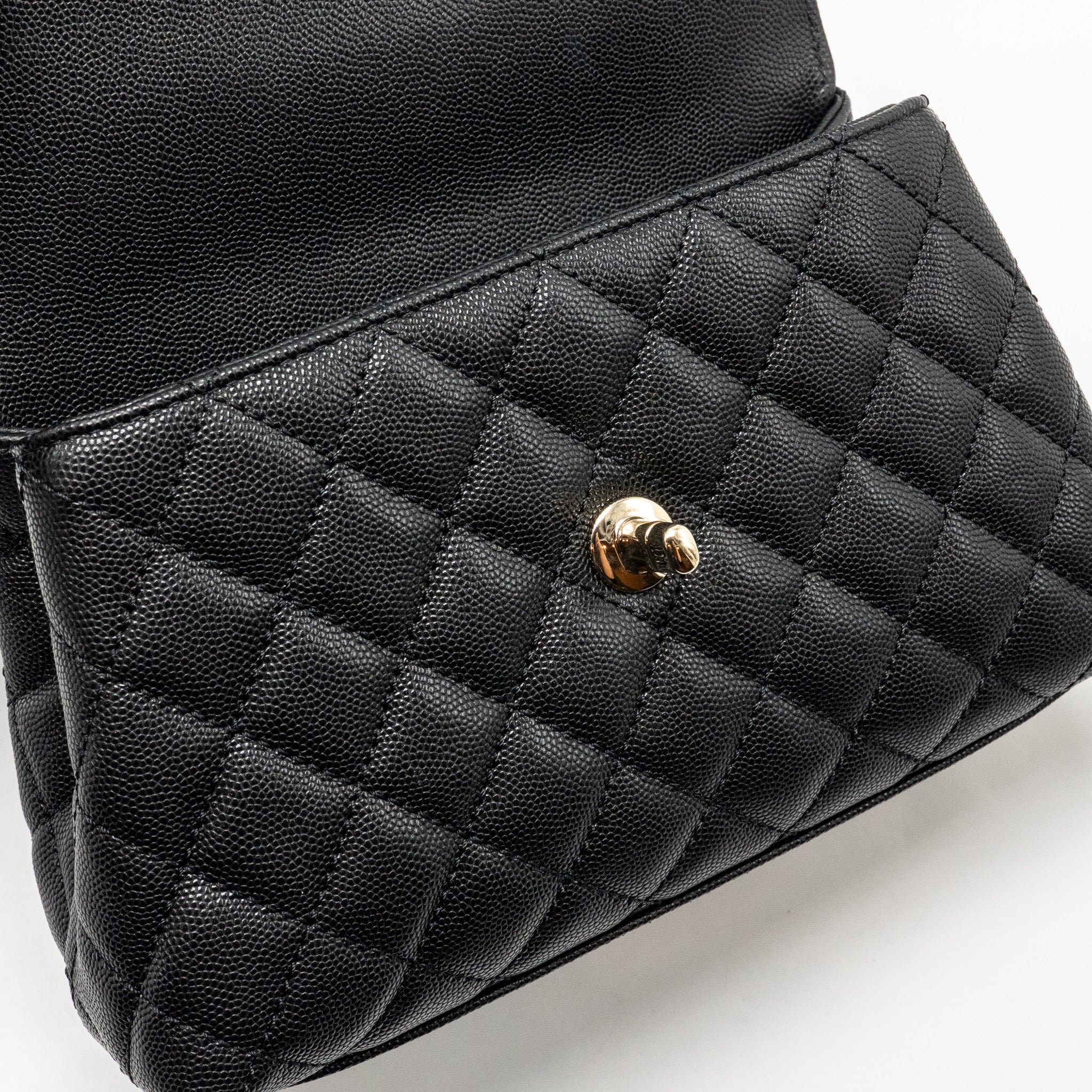 Chanel Small Coco Handle Caviar Black LGHW (Microchip) - Image 14