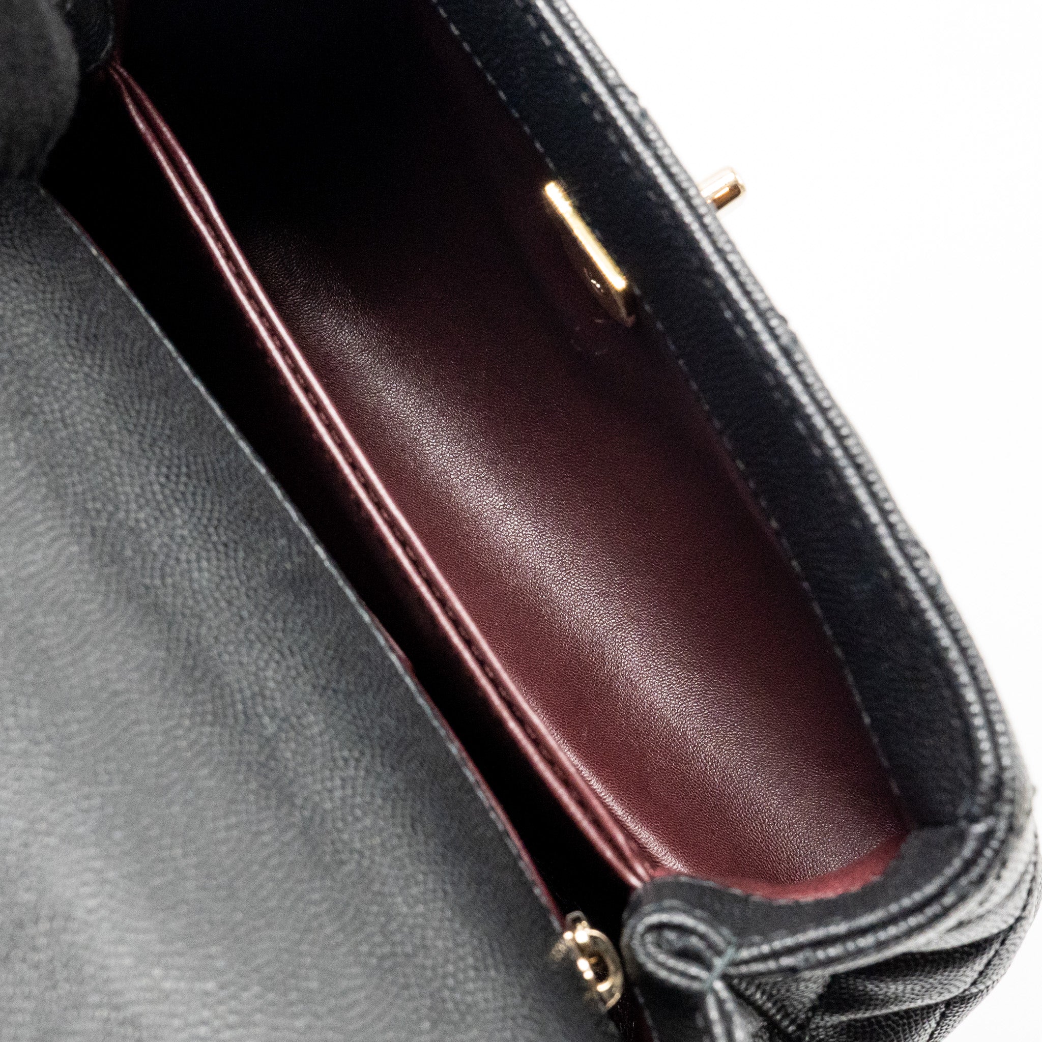 Chanel Small Coco Handle Caviar Black LGHW (Microchip) - Image 16