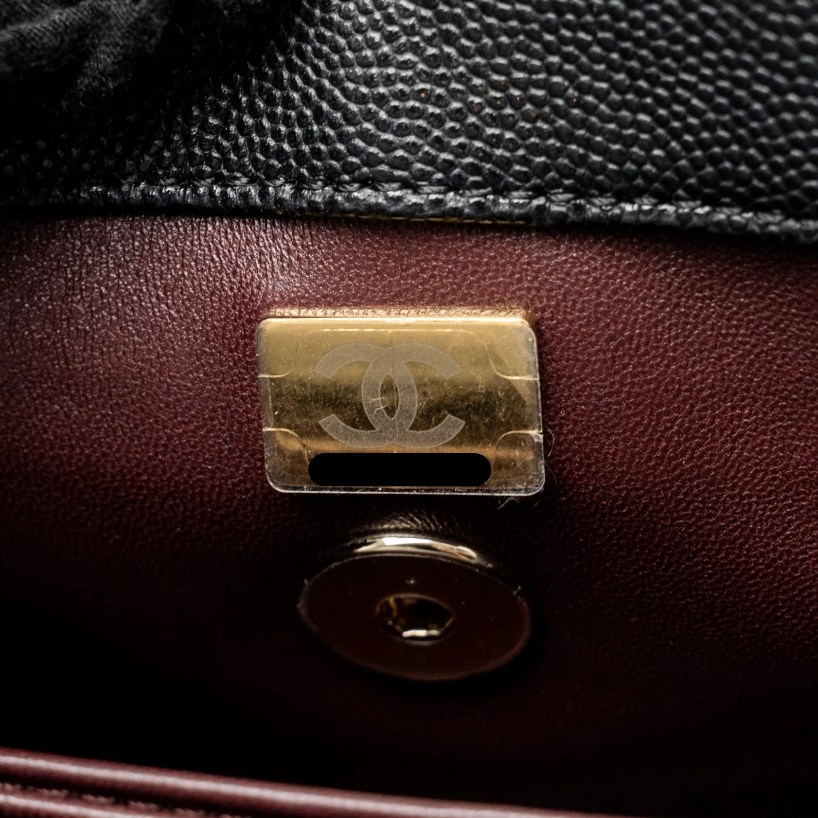 Chanel Small Coco Handle Caviar Black LGHW (Microchip) - Image 18