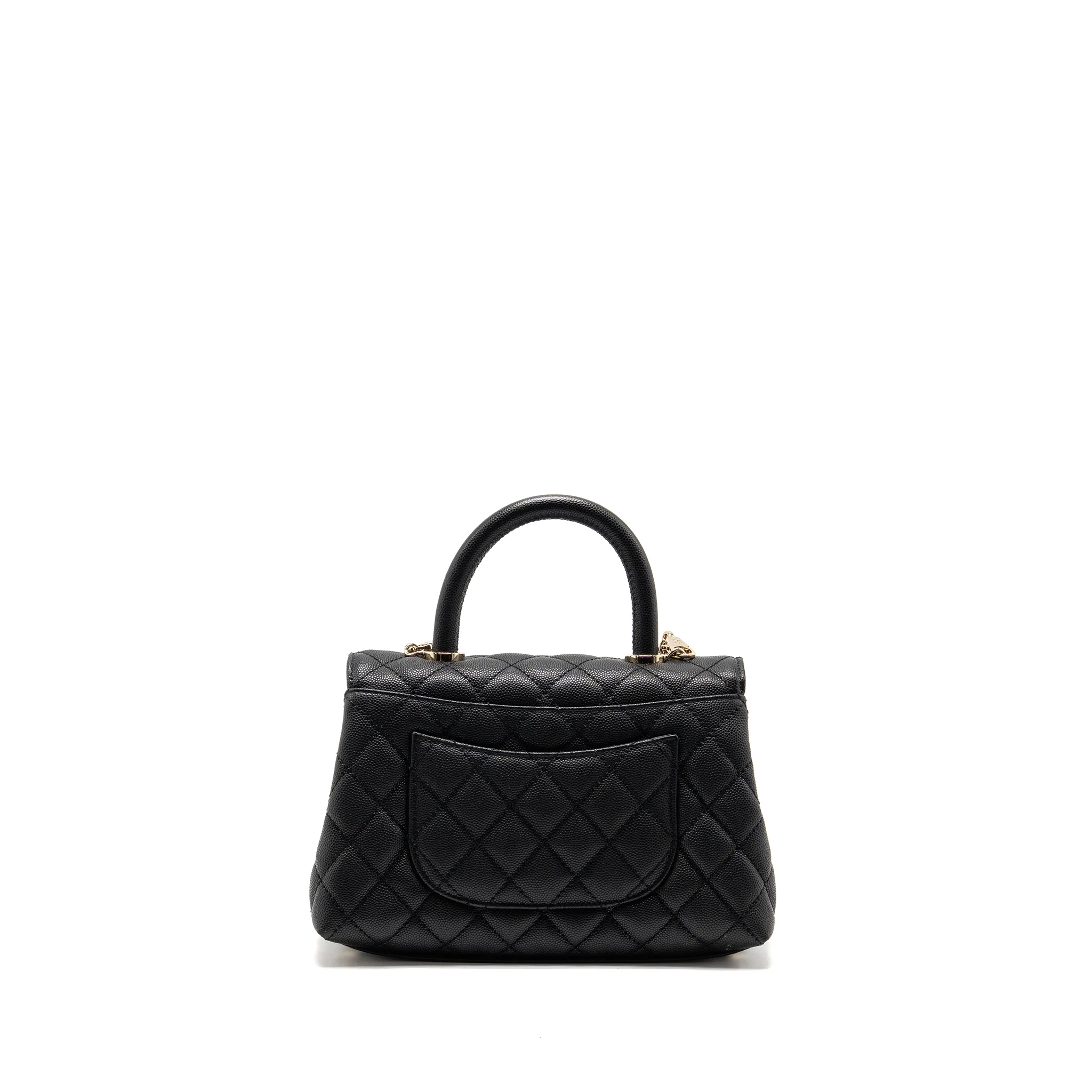 Chanel Small Coco Handle Caviar Black LGHW (Microchip) - Image 2