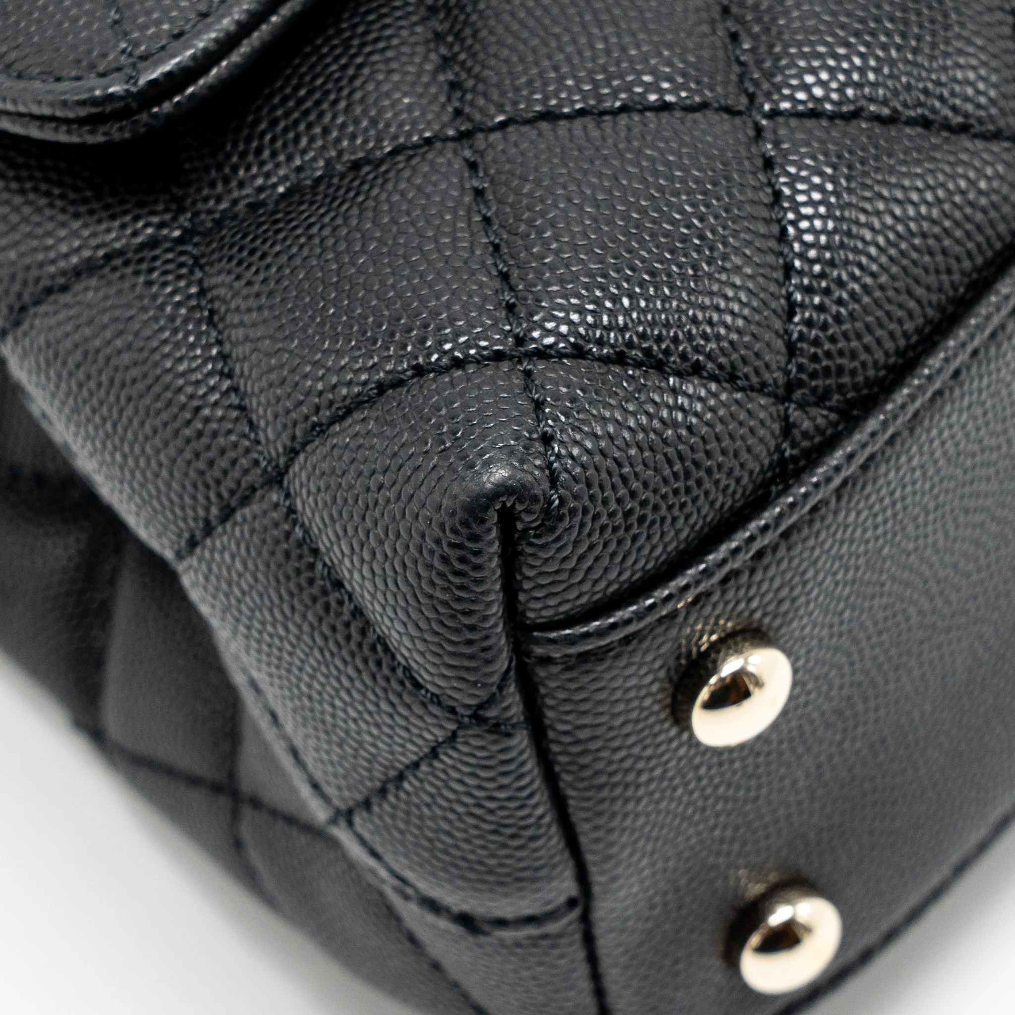 Chanel Small Coco Handle Caviar Black LGHW (Microchip) - Image 8