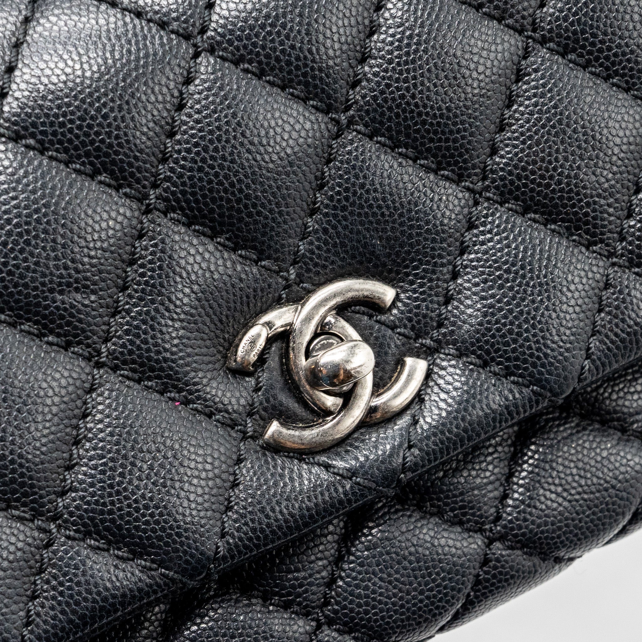 Chanel Small Coco Handle Caviar Black Ruthenium Hardware - Image 11