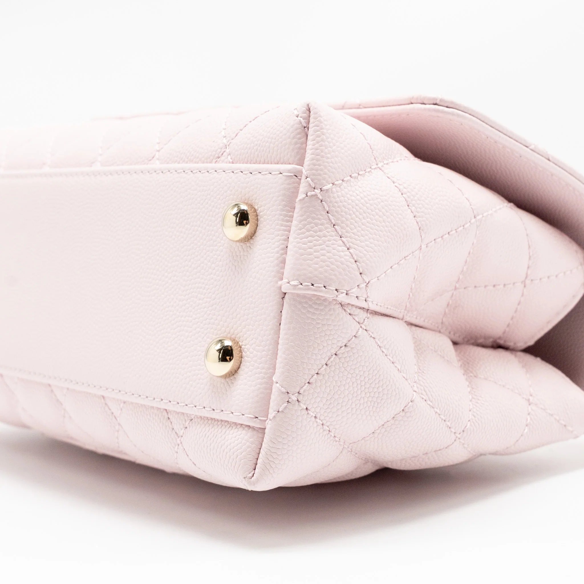 Chanel Small Coco Handle Caviar Light Pink LGHW (microchip) - Image 8