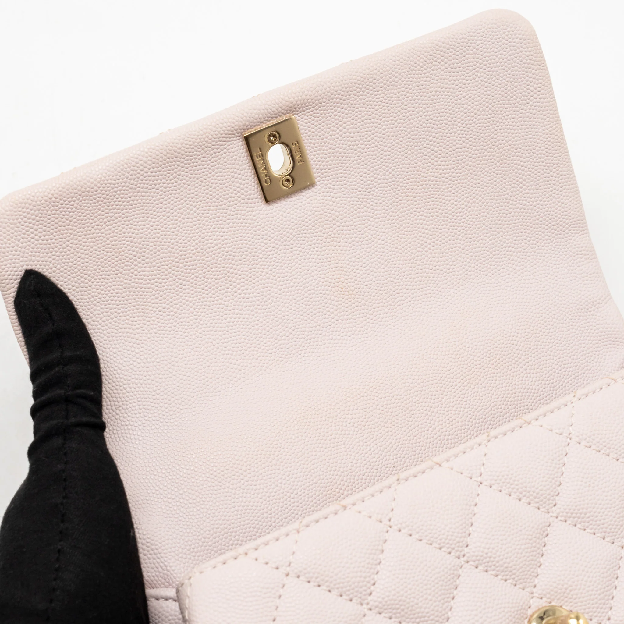 Chanel Small Coco Handle Caviar Lilac LGHW - Image 16