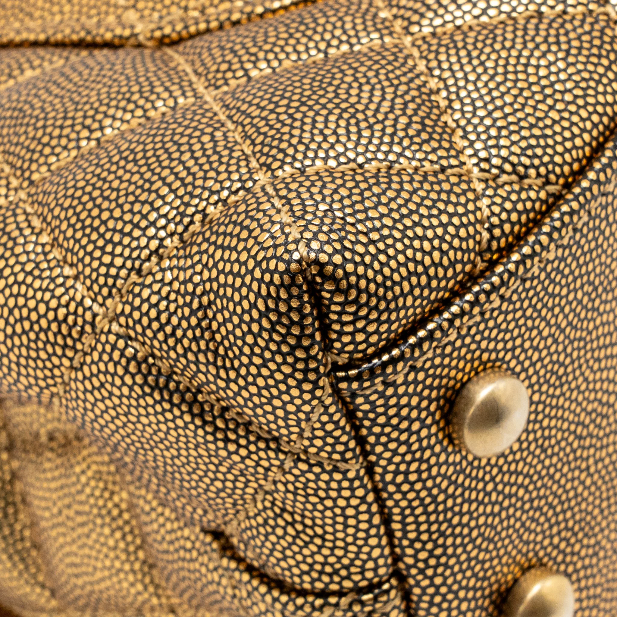 Chanel small coco handle caviar metallic gold GHW - Image 11