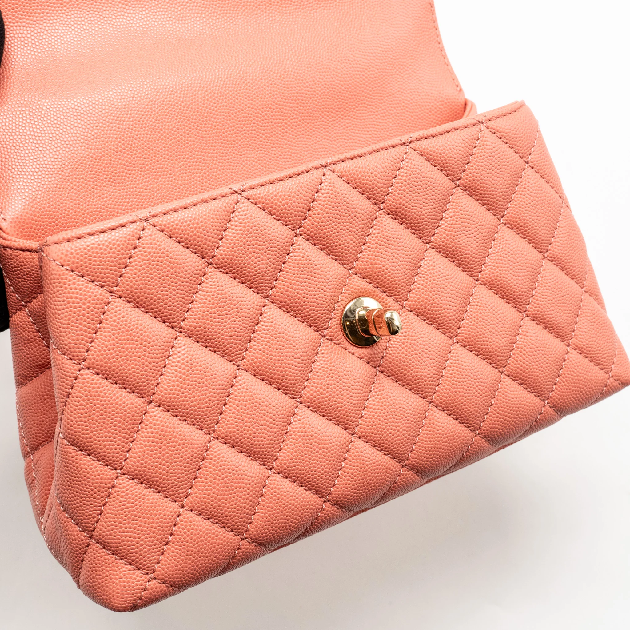 Chanel Small Coco handle Caviar pink LGHW (microchip) - Image 15