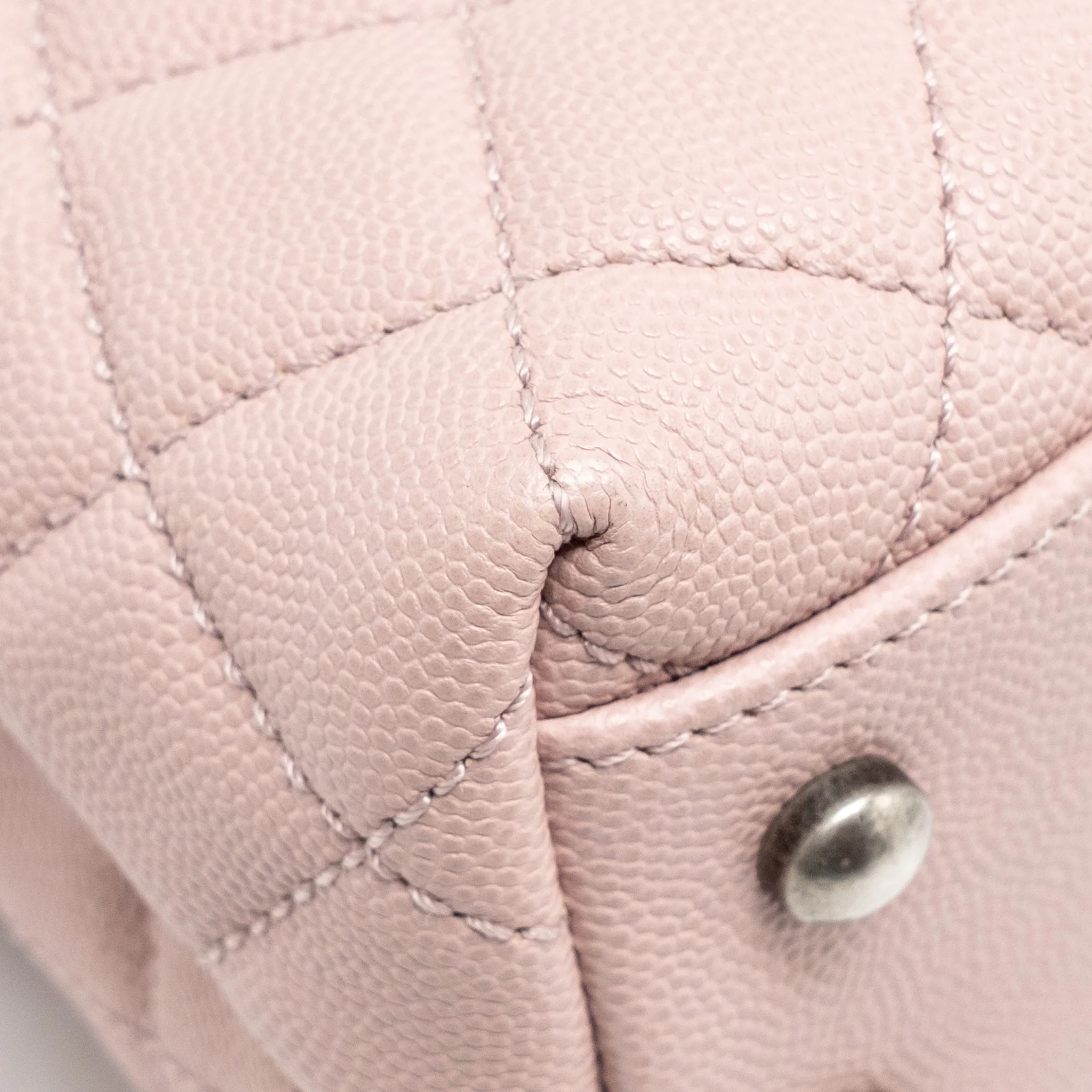 Chanel Small Coco Handle Caviar Pink Ruthenium SHW - Image 10