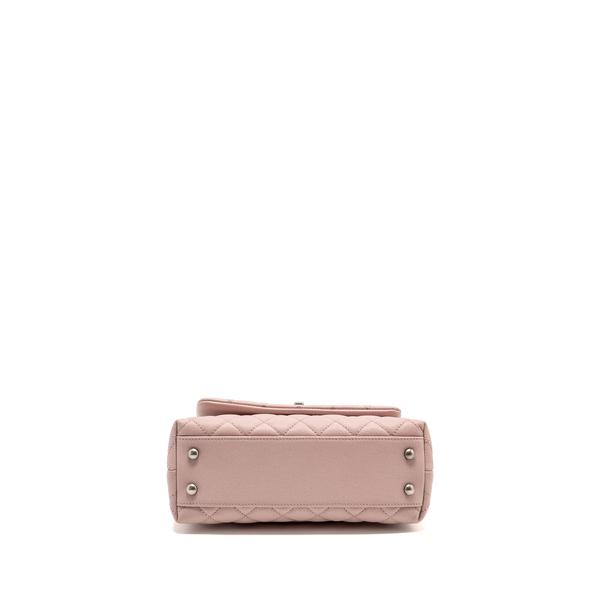 Chanel Small Coco Handle Caviar Pink Ruthenium SHW - Image 5