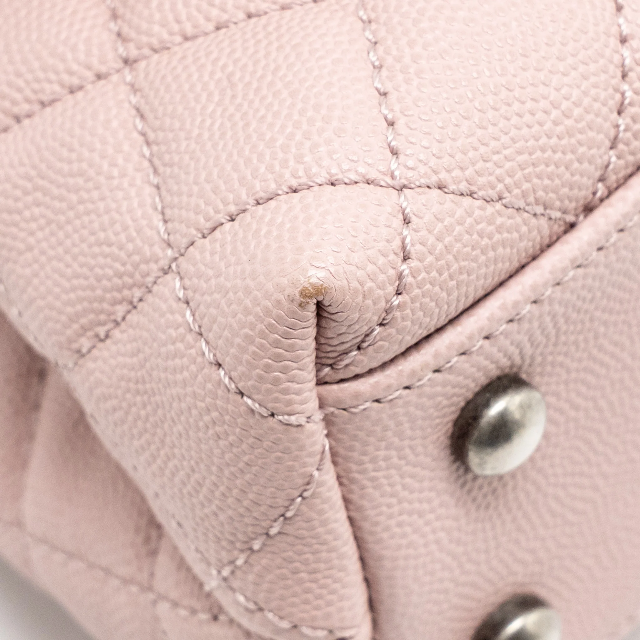 Chanel Small Coco Handle Caviar Pink Ruthenium SHW - Image 8