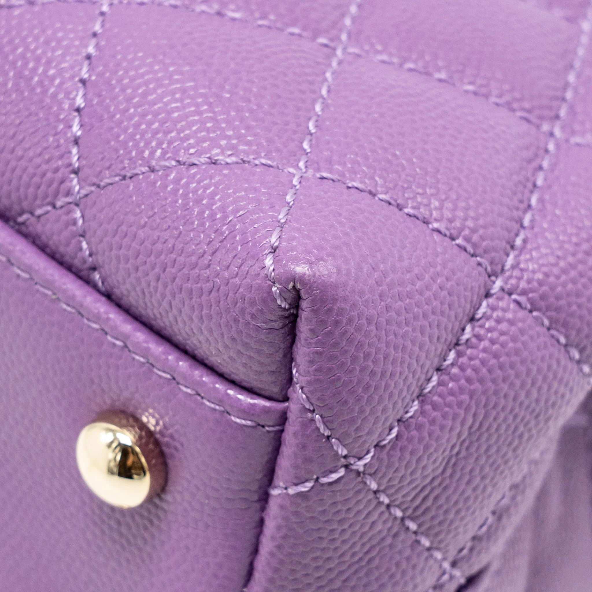 Chanel Small Coco Handle Caviar purple LGHW (microchip) - Image 10