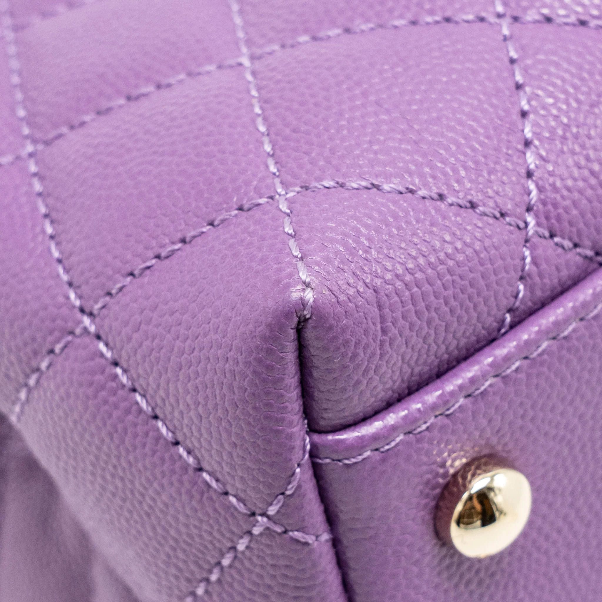 Chanel Small Coco Handle Caviar purple LGHW (microchip) - Image 11
