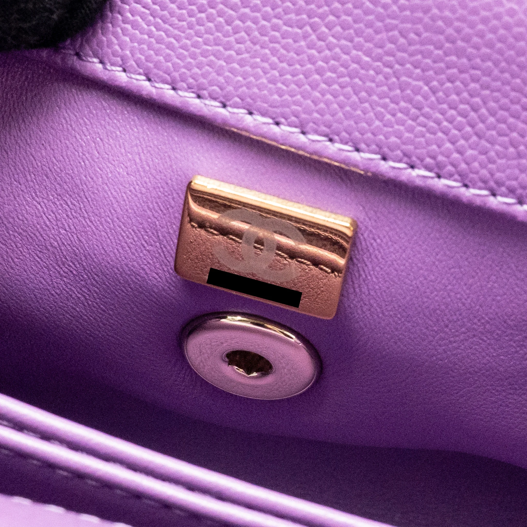 Chanel Small Coco Handle Caviar purple LGHW (microchip) - Image 18