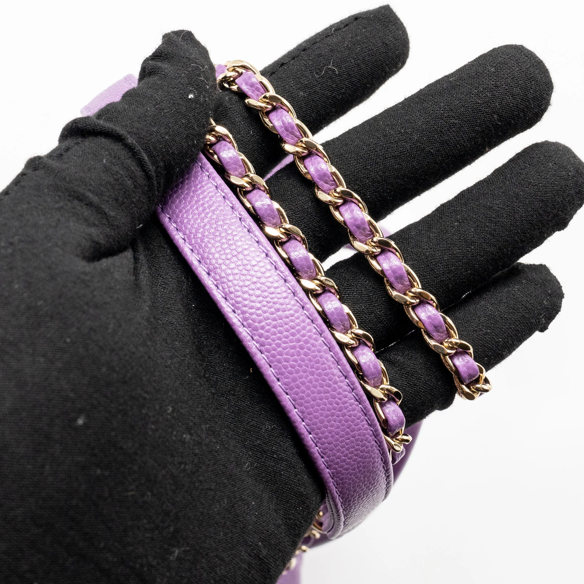 Chanel Small Coco Handle Caviar purple LGHW (microchip) - Image 19