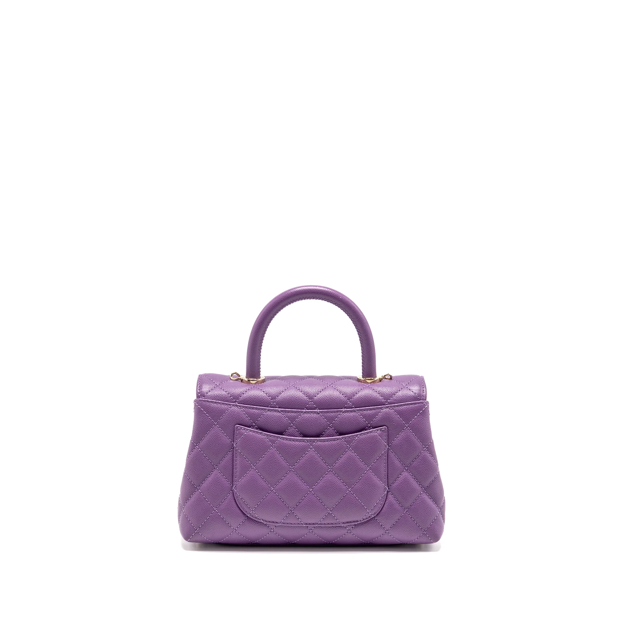 Chanel Small Coco Handle Caviar purple LGHW (microchip) - Image 2