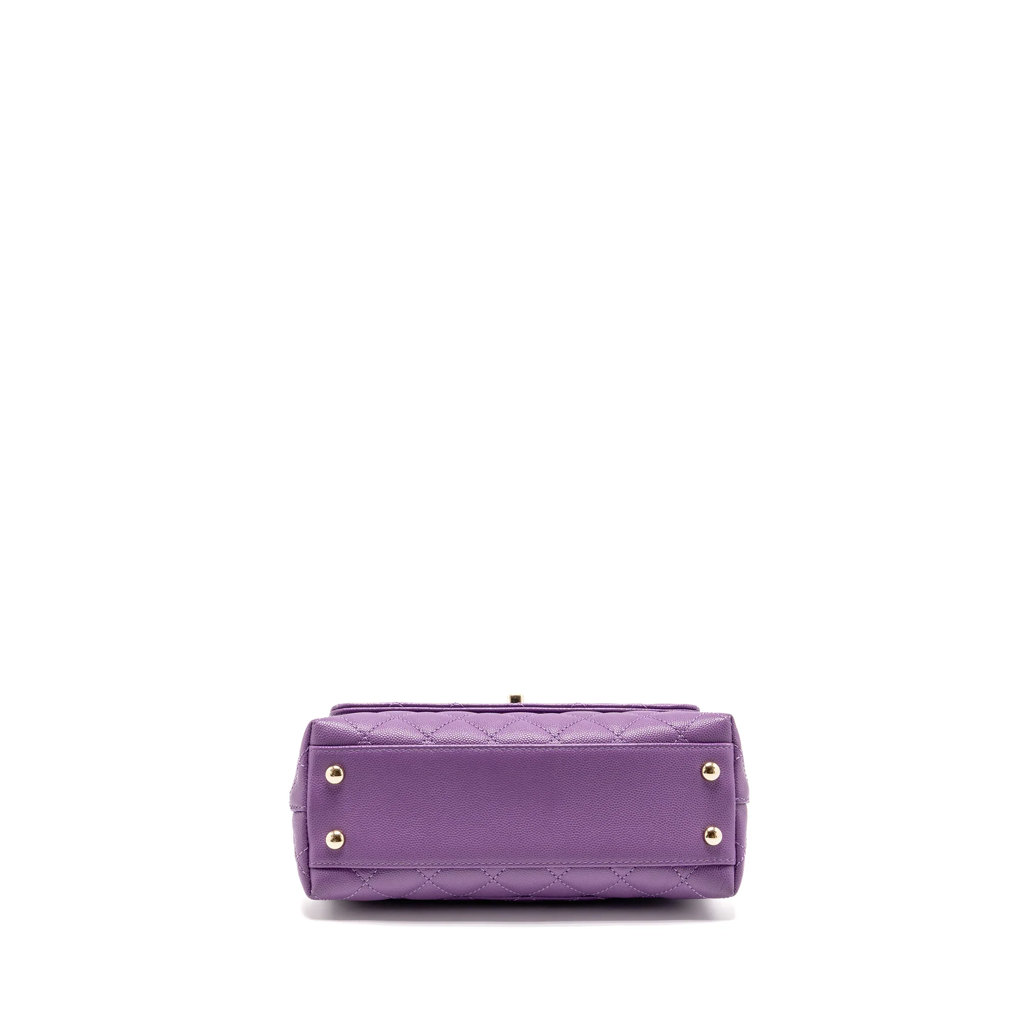 Chanel Small Coco Handle Caviar purple LGHW (microchip) - Image 5