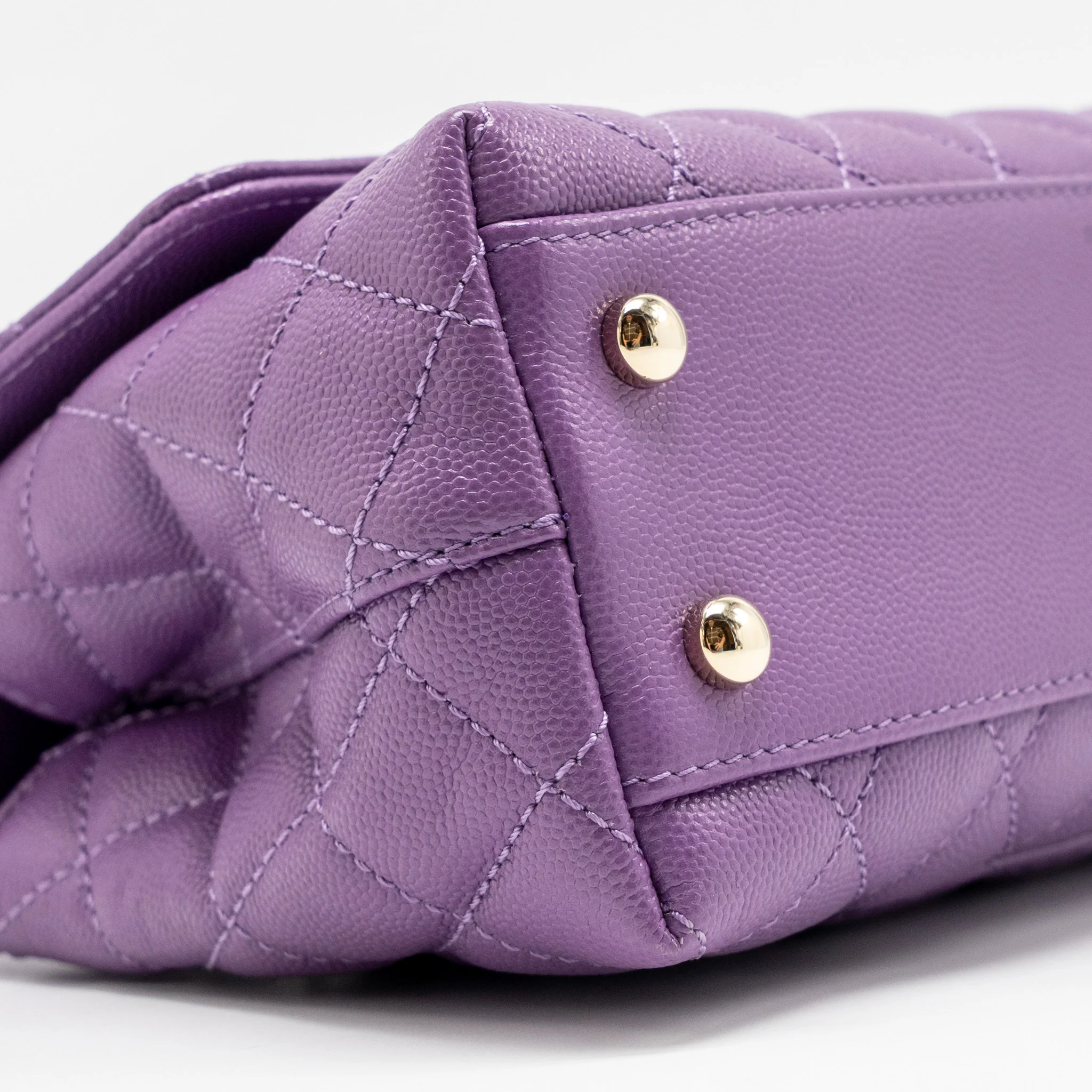 Chanel Small Coco Handle Caviar purple LGHW (microchip) - Image 6