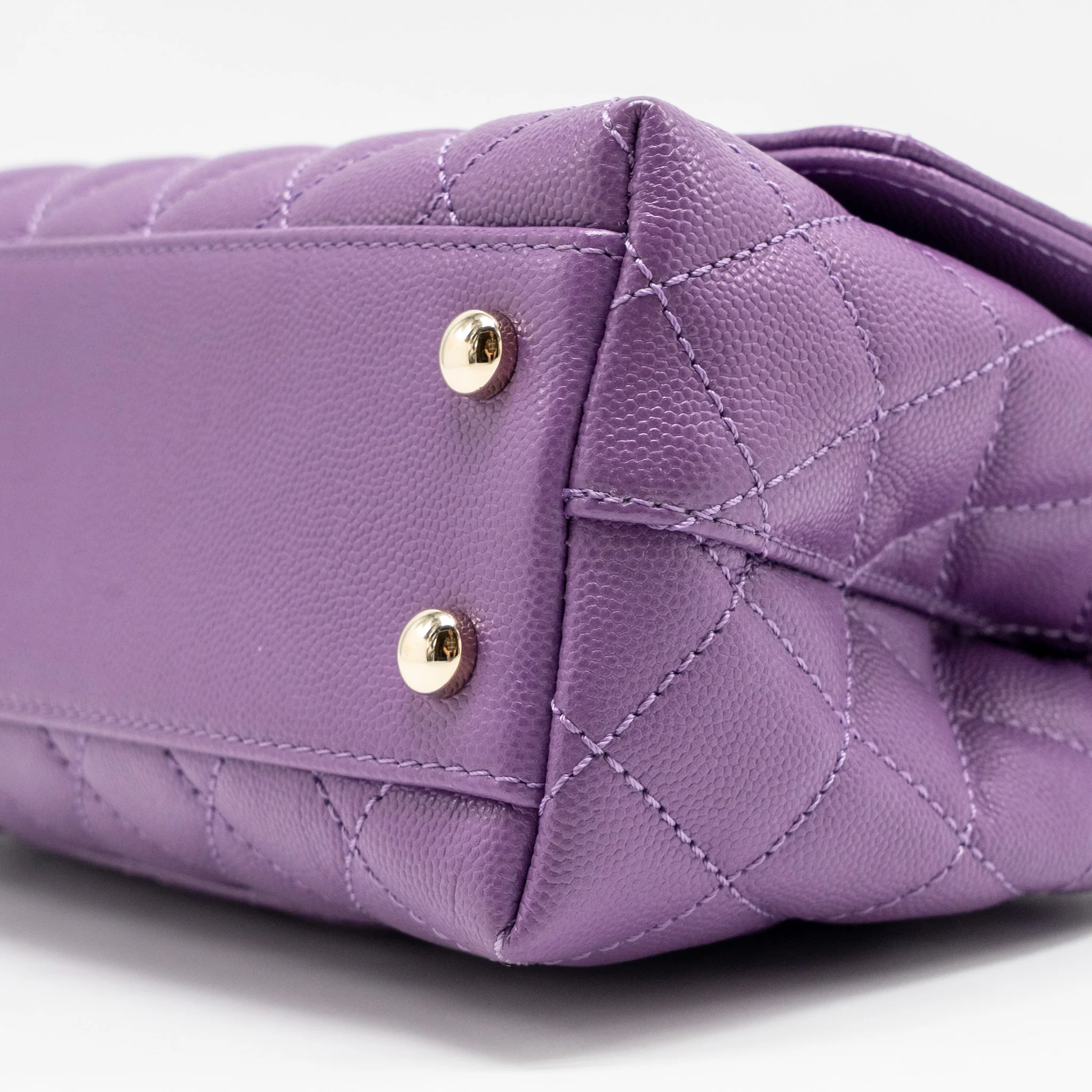 Chanel Small Coco Handle Caviar purple LGHW (microchip) - Image 7