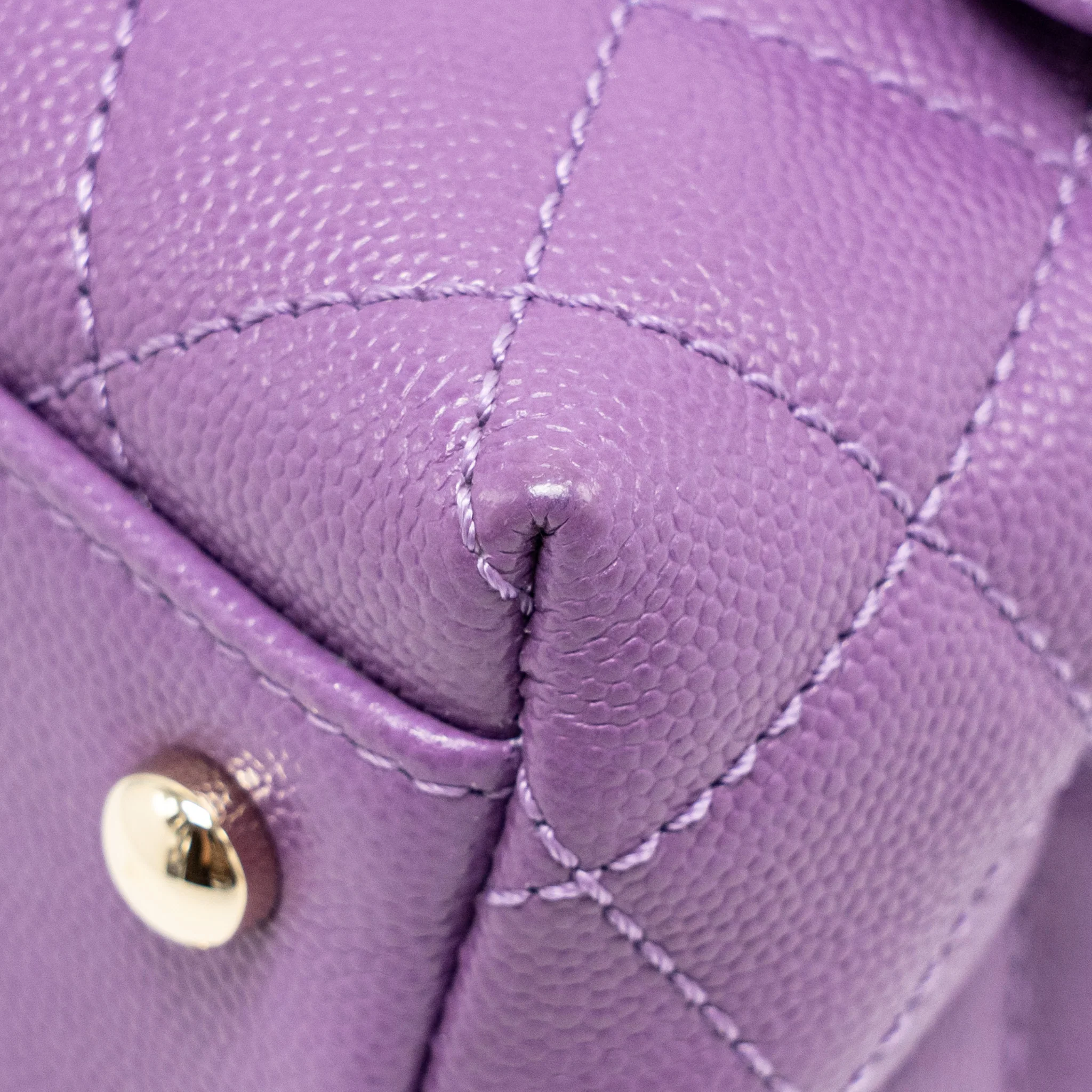 Chanel Small Coco Handle Caviar purple LGHW (microchip) - Image 8
