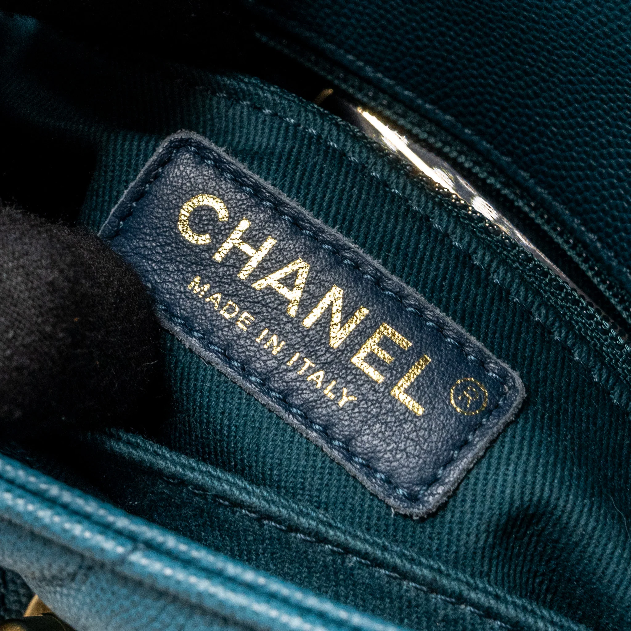 Chanel Small Coco Handle Chevron Caviar Green Brushed GHW - Image 16