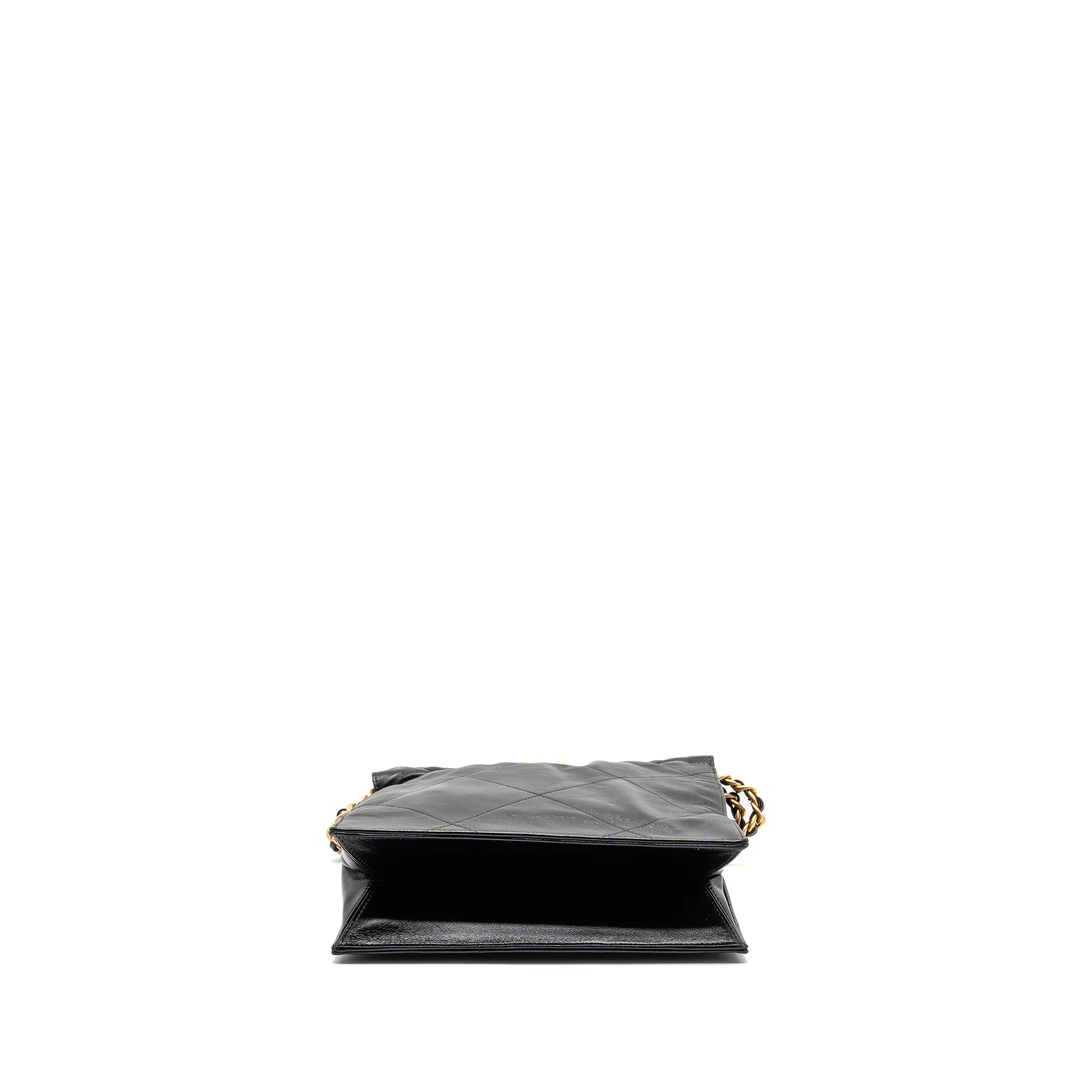 Chanel Small Drawstring Tote Bag with Chain Shiny Lambskin Black GHW - Image 5
