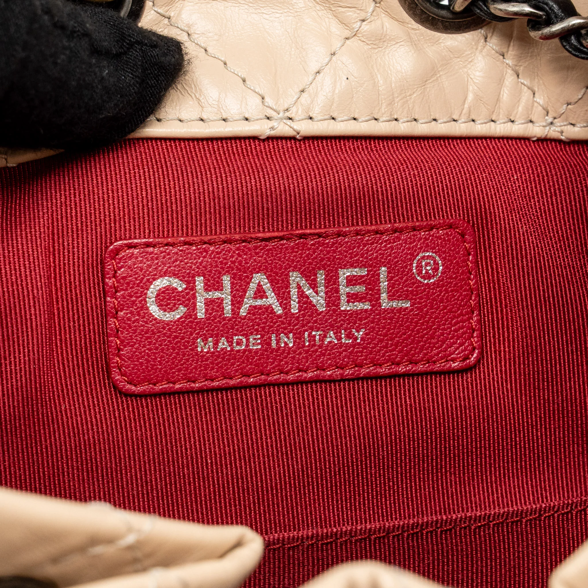 Chanel Small Gabrielle Backpack Aged Calfskin Beige/ Black Multicolour Hardware - Image 15