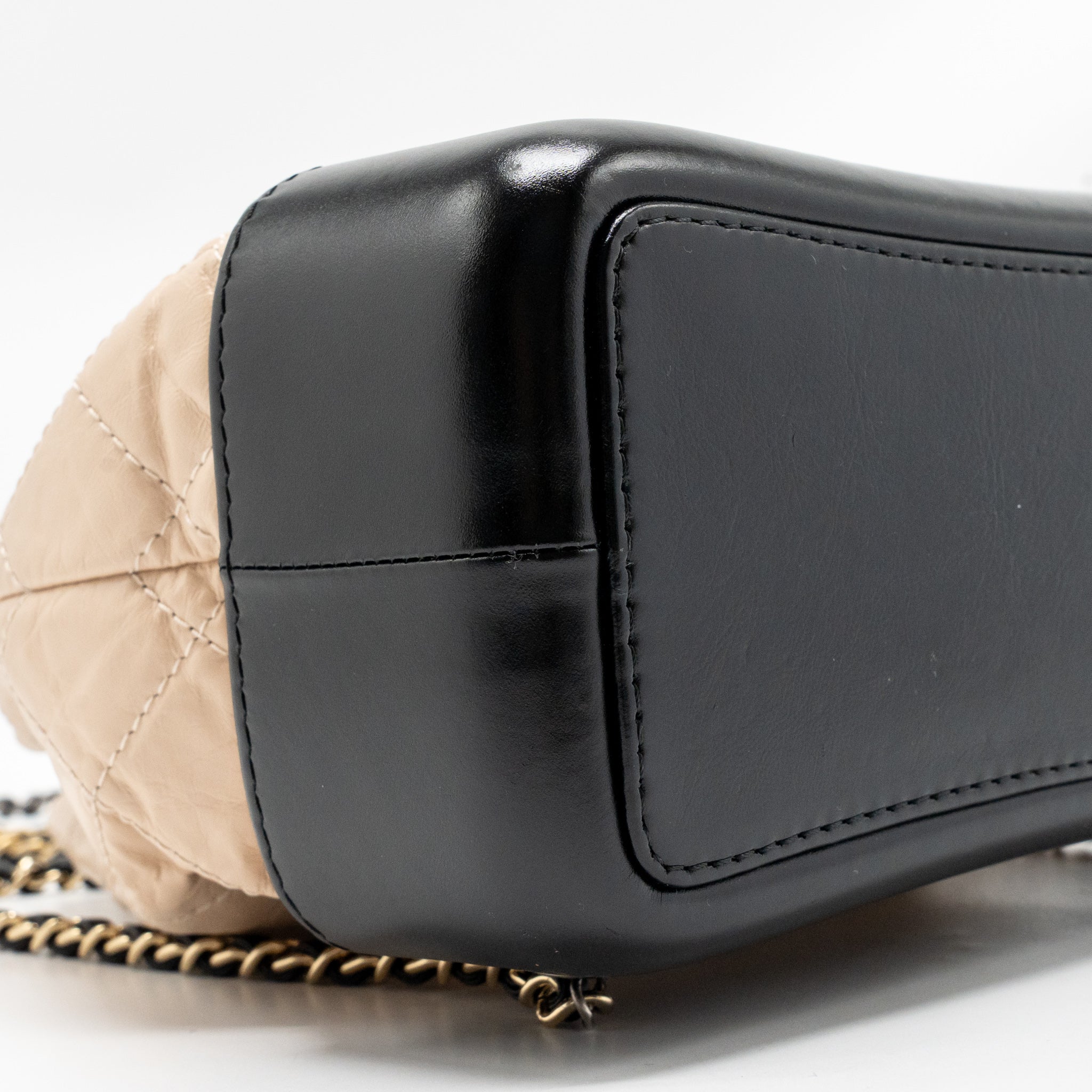 Chanel Small Gabrielle Backpack Aged Calfskin Beige/ Black Multicolour Hardware - Image 7