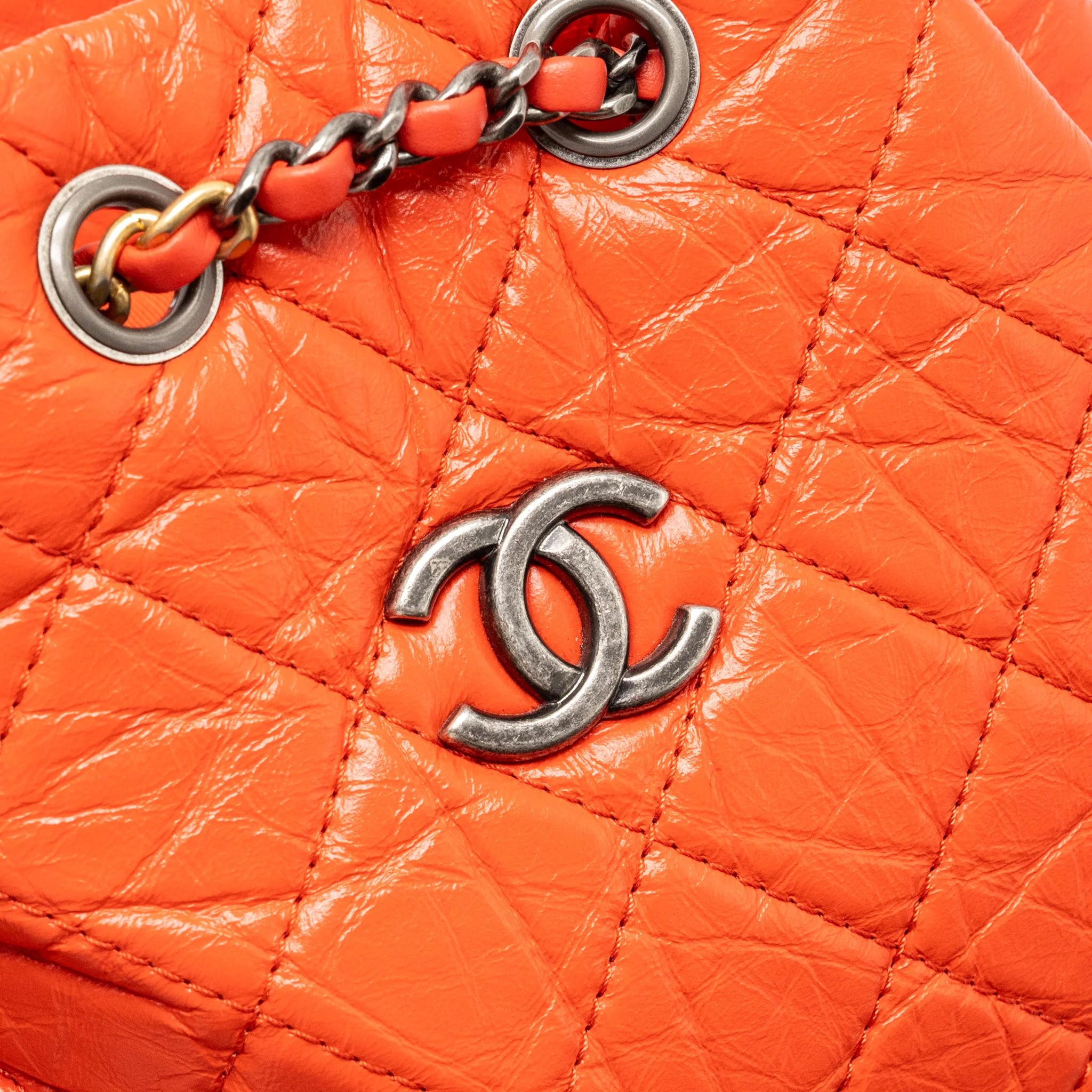 Chanel Small Gabrielle Backpack Aged Calfskin Red Multicolour Hardware - Image 8