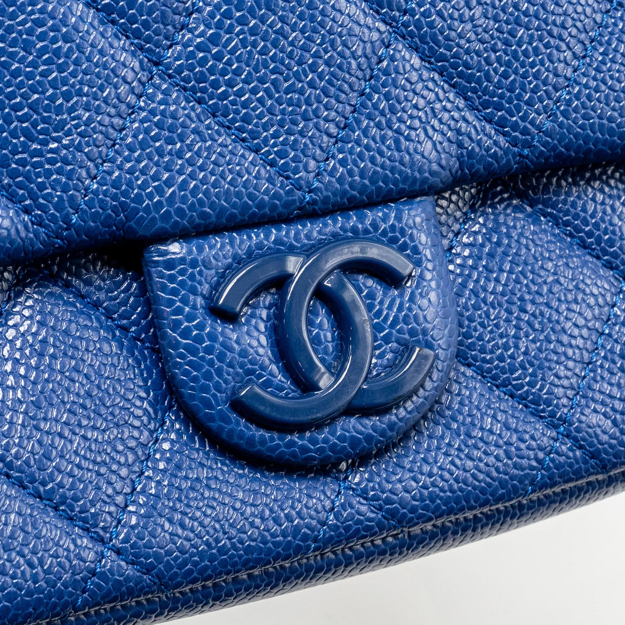Chanel Incognito Mini Square Flap Bag Caviar Blue with blue hardware - Image 12