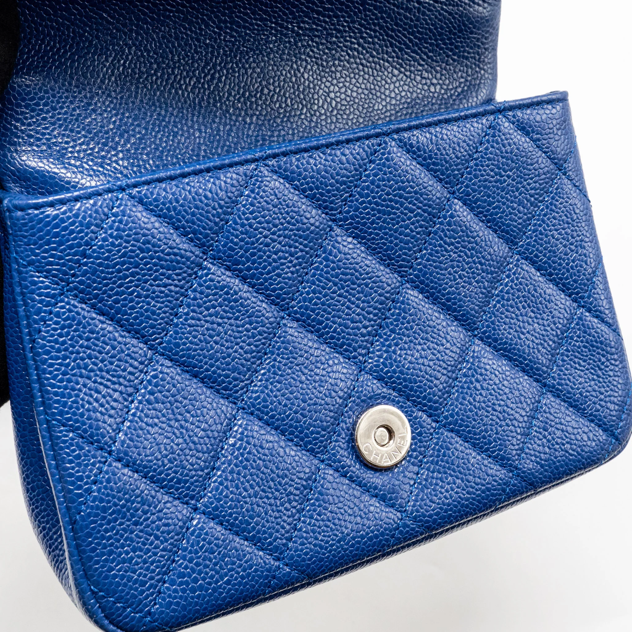 Chanel Incognito Mini Square Flap Bag Caviar Blue with blue hardware - Image 13