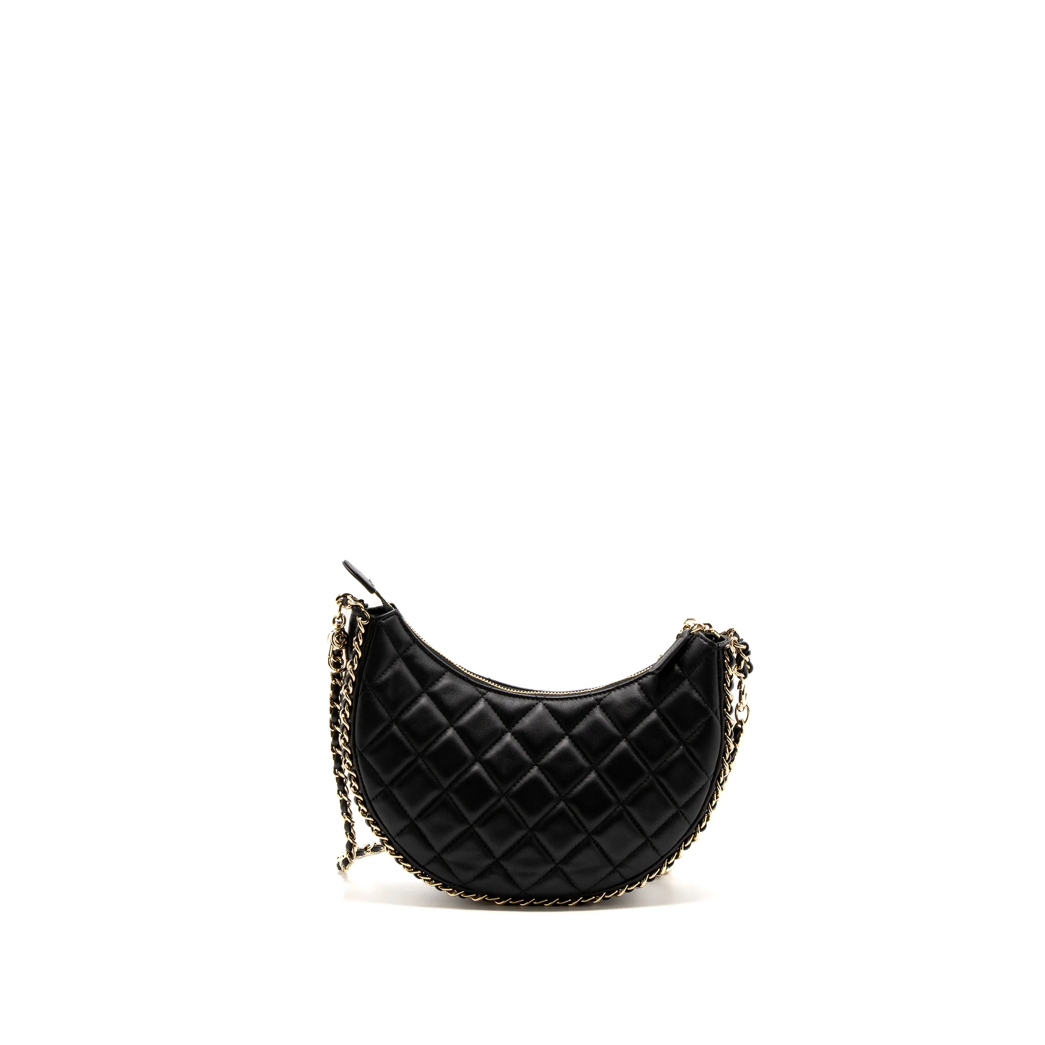 Chanel Small moon Hobo Bag Lambskin Black LGHW (Microchip) - Image 2
