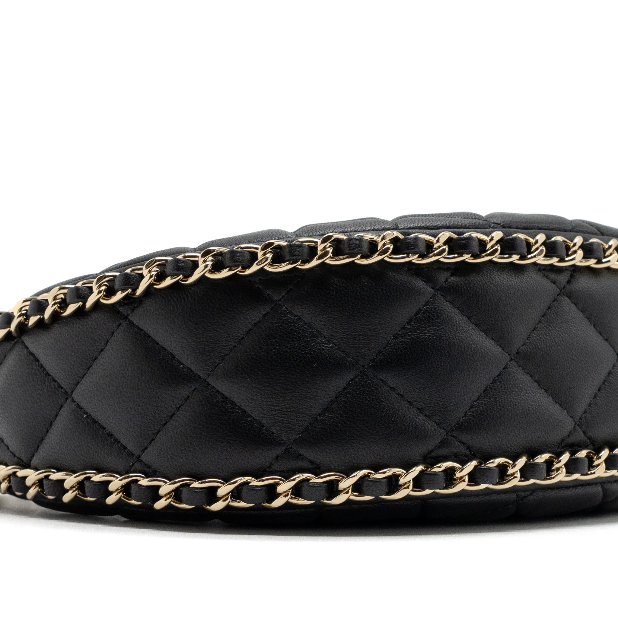 Chanel Small moon Hobo Bag Lambskin Black LGHW (Microchip) - Image 6