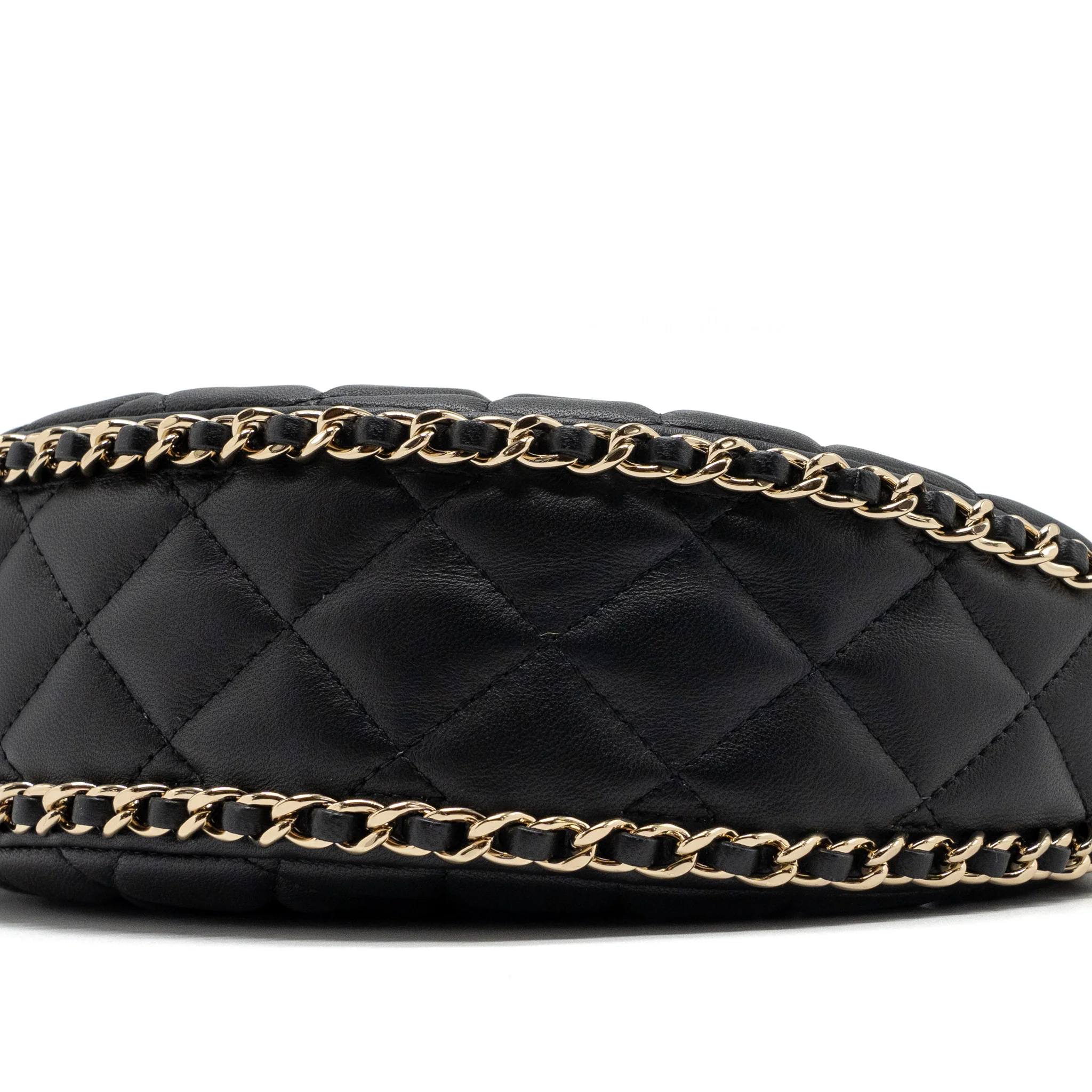 Chanel Small moon Hobo Bag Lambskin Black LGHW (Microchip) - Image 7