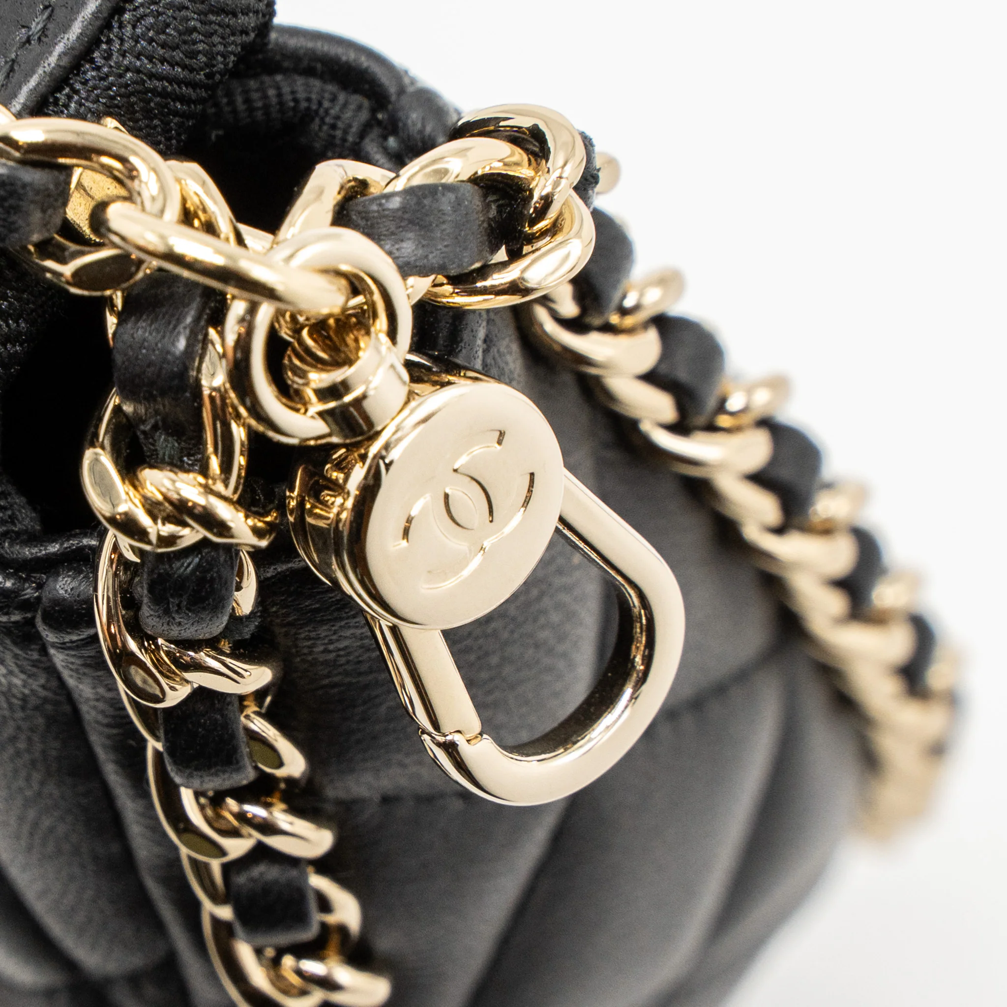 Chanel Small moon Hobo Bag Lambskin Black LGHW (Microchip) - Image 9