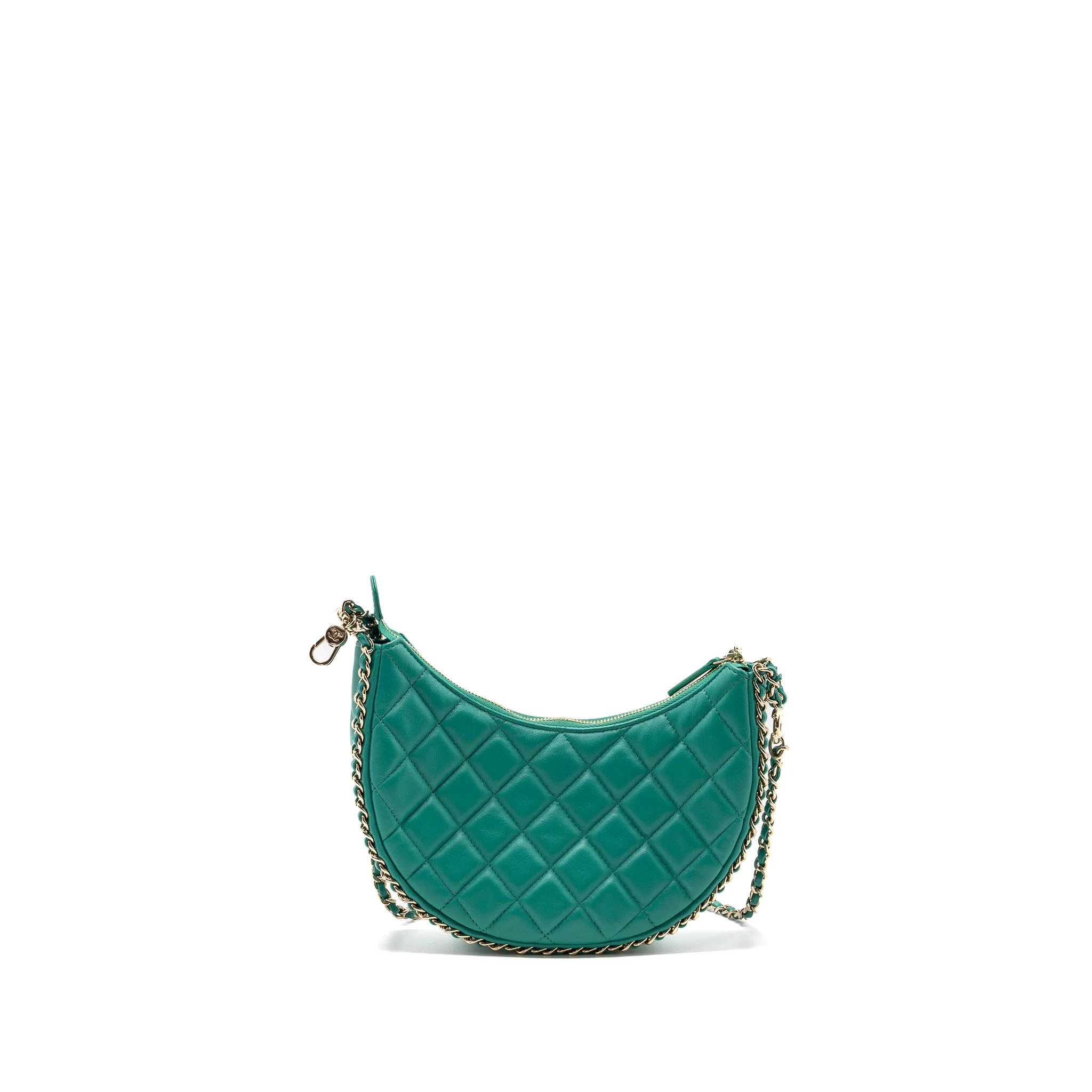 Chanel Small Moon Hobo Lambskin Green LGHW (microchip) - Image 2