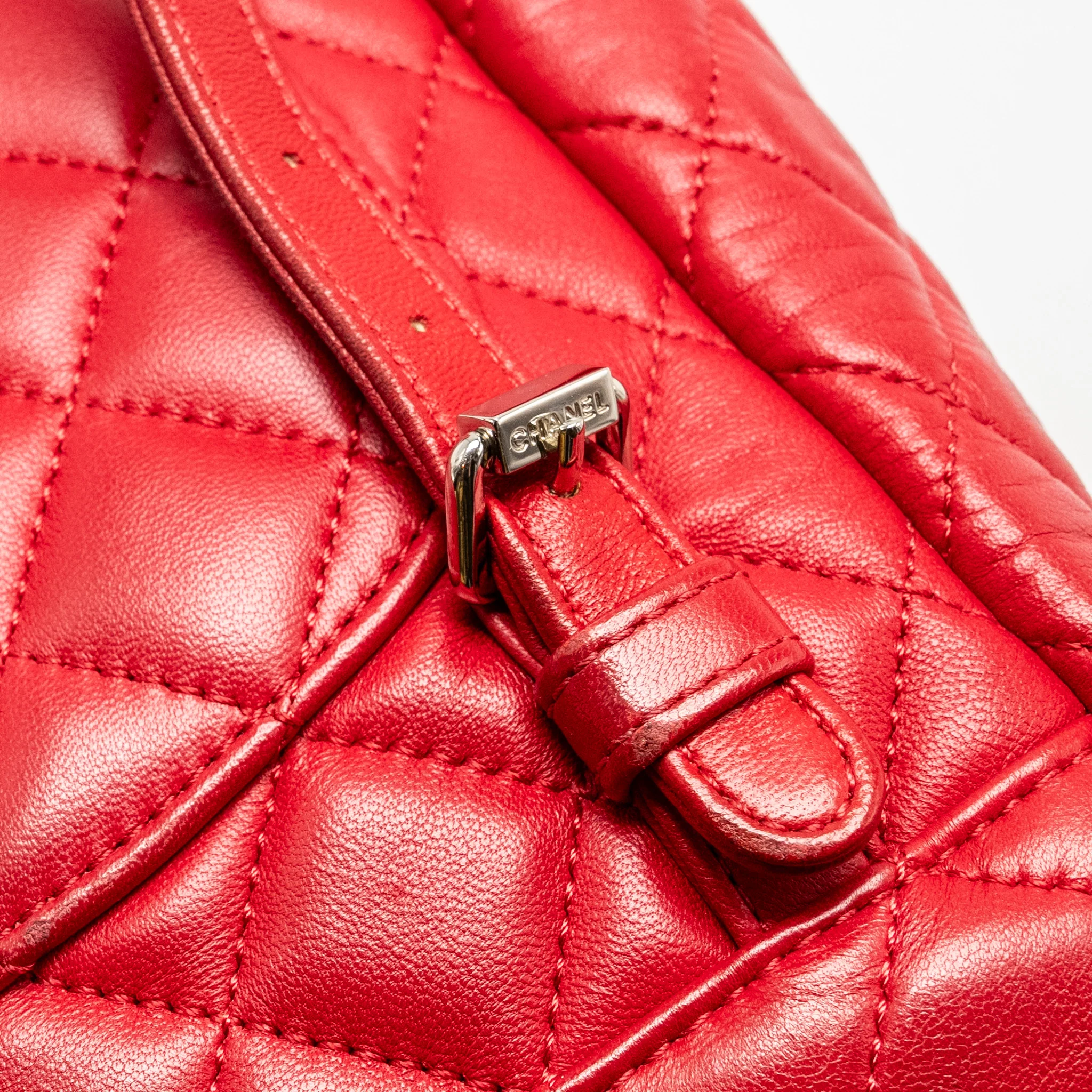 Chanel Small Urban Spirit Quilted Backpack Lambskin Red LGHW - Image 12