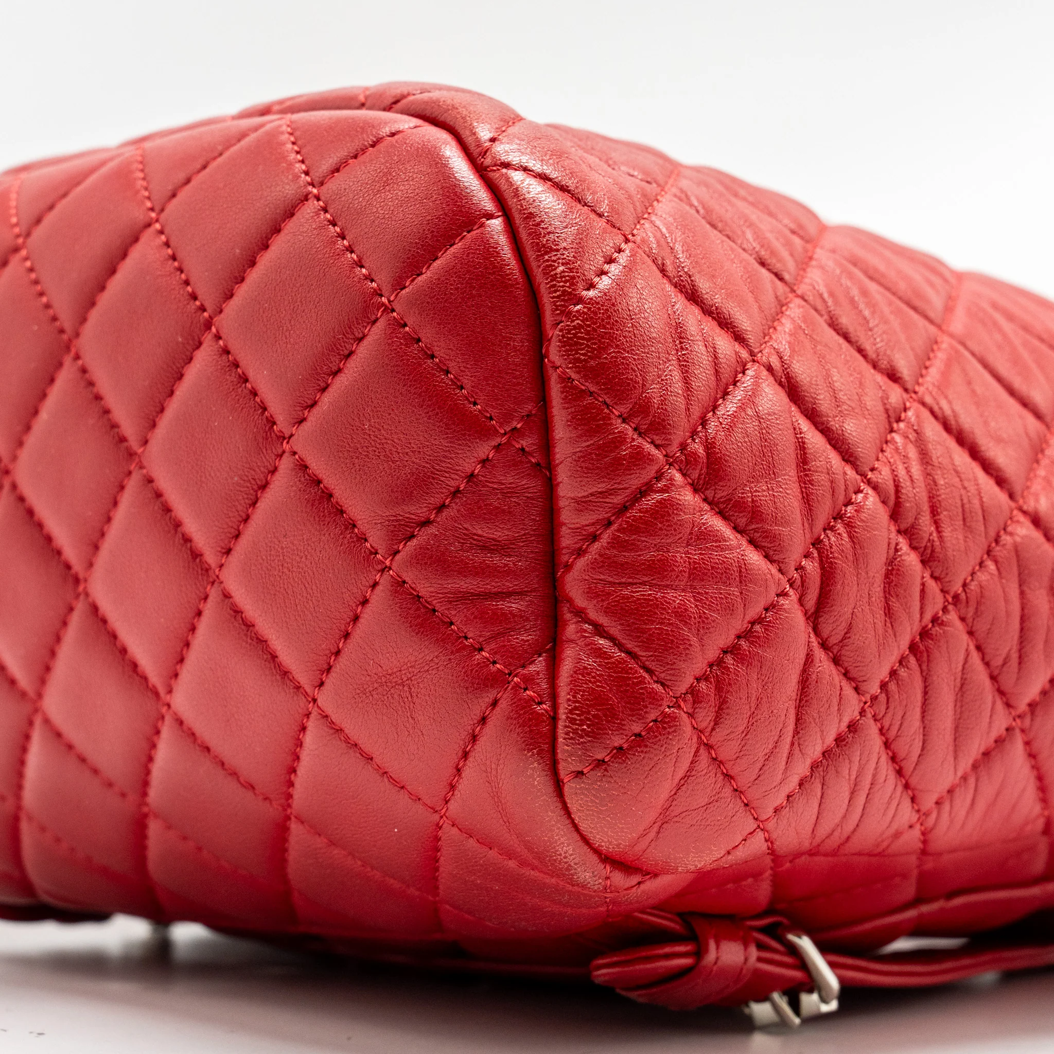 Chanel Small Urban Spirit Quilted Backpack Lambskin Red LGHW - Image 7