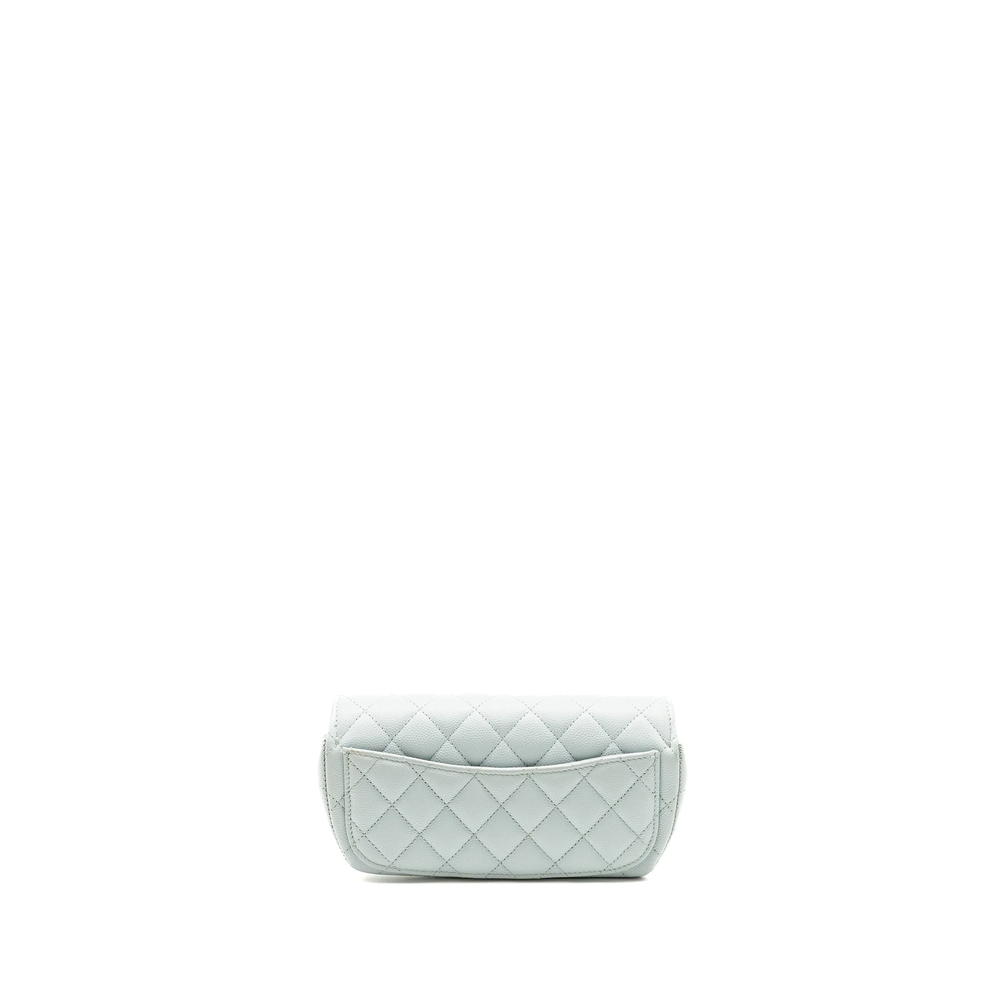 Chanel Sunglasses Case Clutch with Chain Caviar Light Blue SHW - Image 2