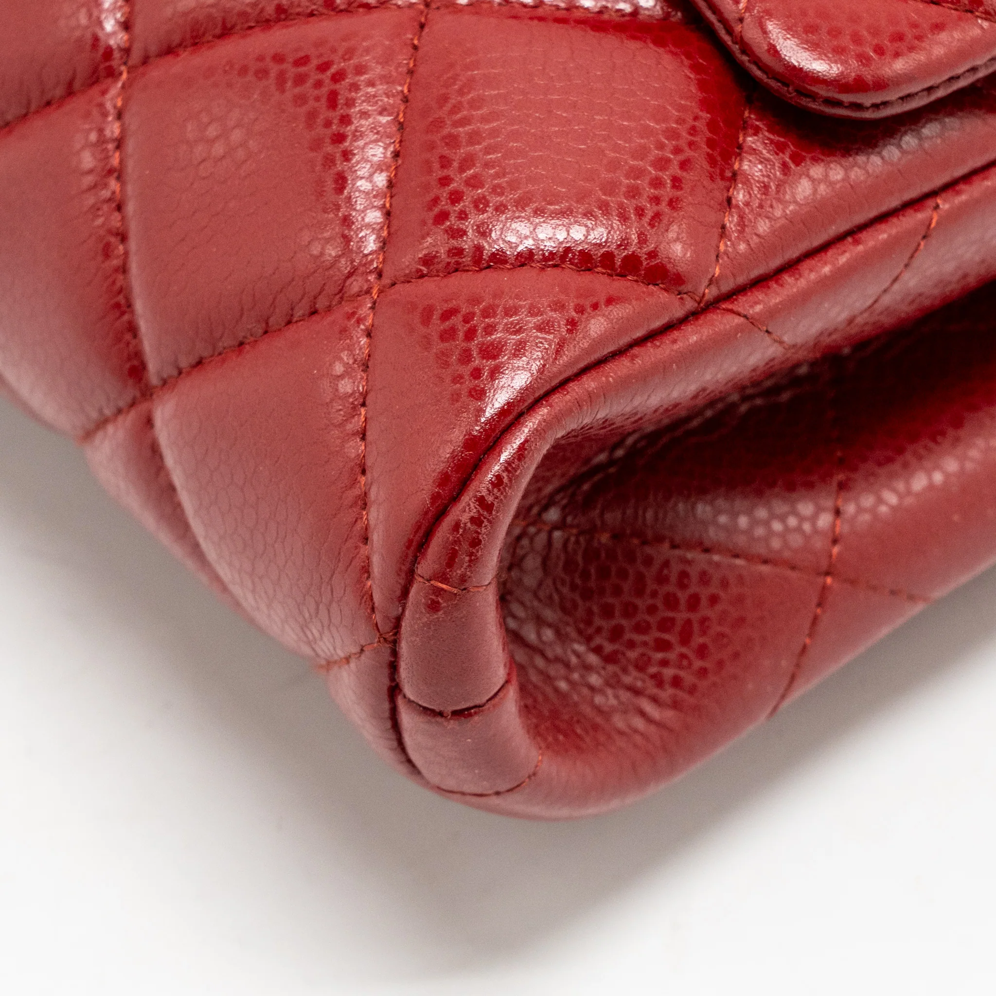 Chanel Timeless Flap Clutch Chain Bag Caviar Red SHW - Image 10