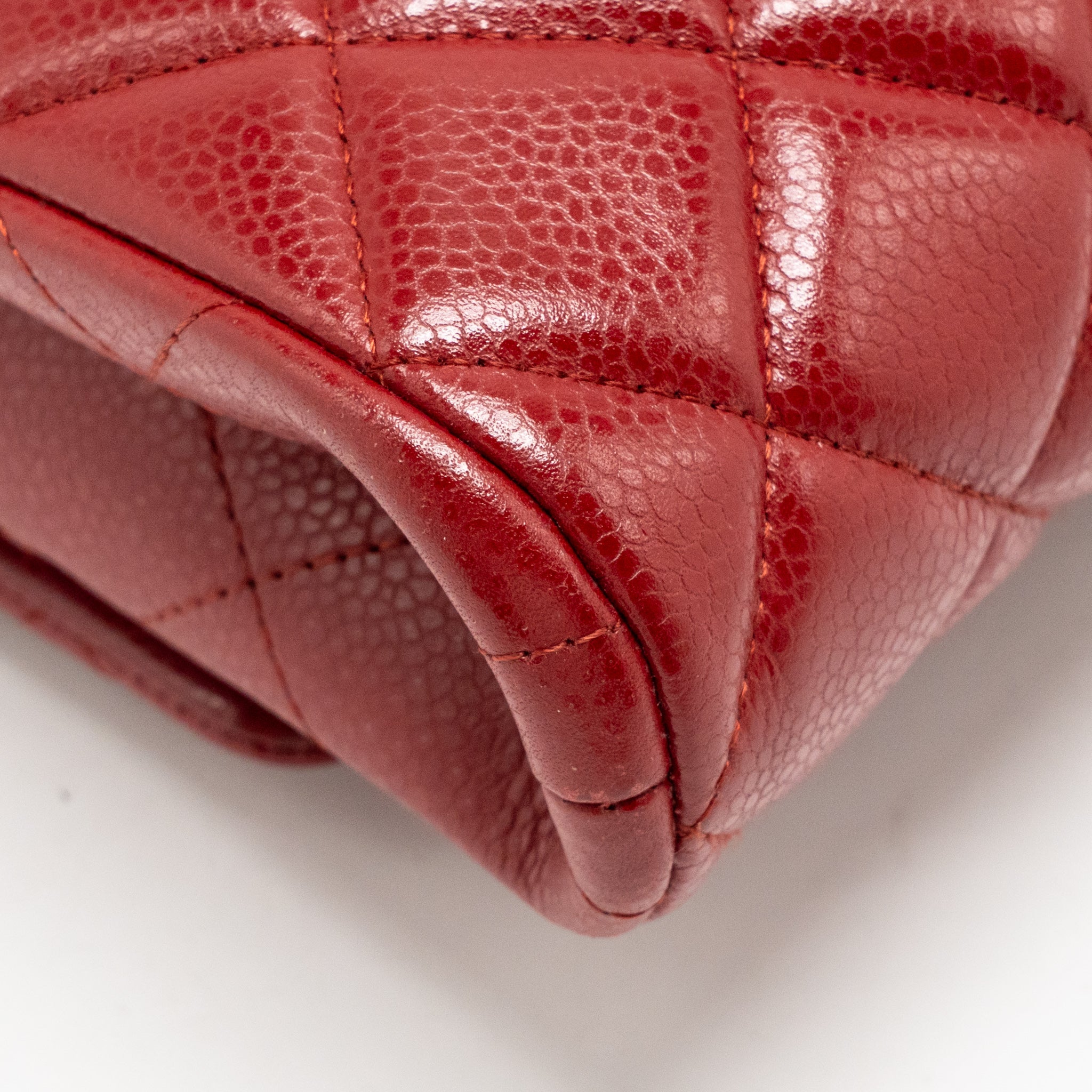 Chanel Timeless Flap Clutch Chain Bag Caviar Red SHW - Image 11