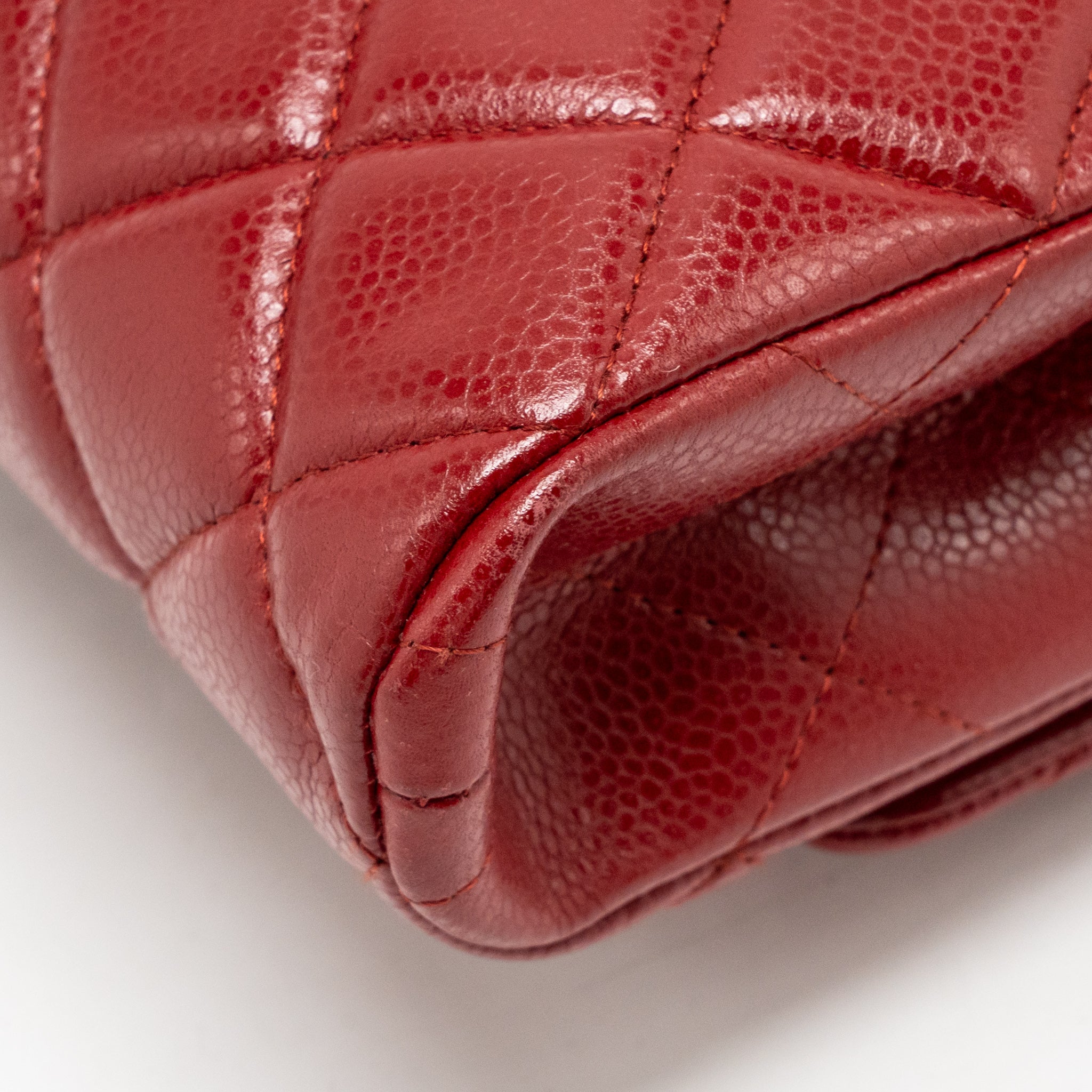 Chanel Timeless Flap Clutch Chain Bag Caviar Red SHW - Image 12