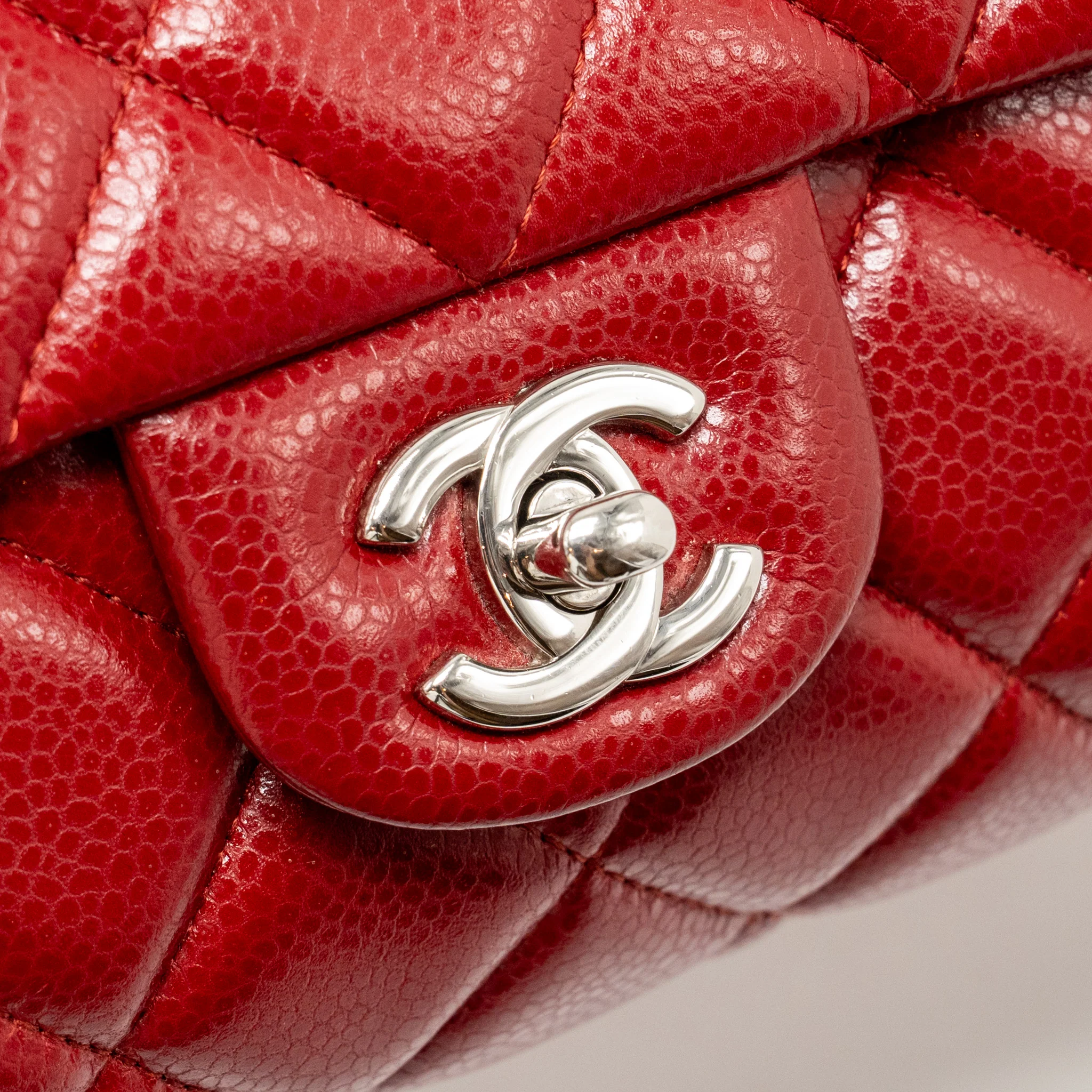 Chanel Timeless Flap Clutch Chain Bag Caviar Red SHW - Image 13