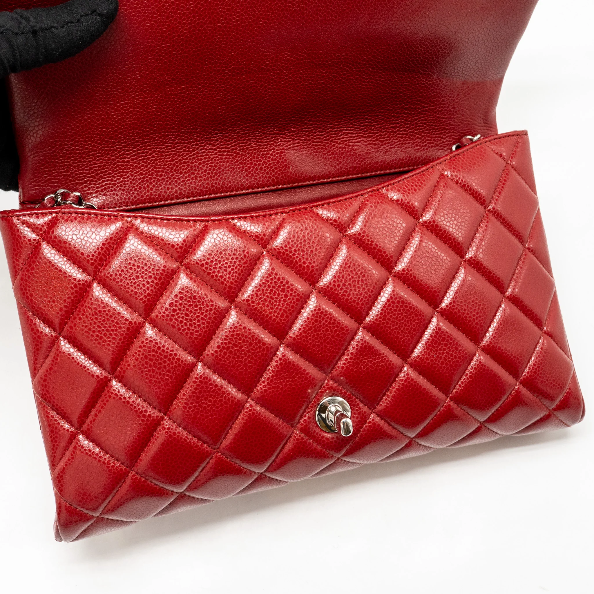 Chanel Timeless Flap Clutch Chain Bag Caviar Red SHW - Image 14